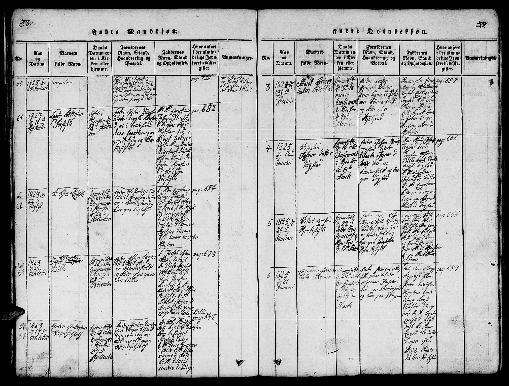 Ministerialprotokoller, klokkerbøker og fødselsregistre - Møre og Romsdal, SAT/A-1454/541/L0546: Parish register (copy) no. 541C01, 1818-1856, p. 38-39