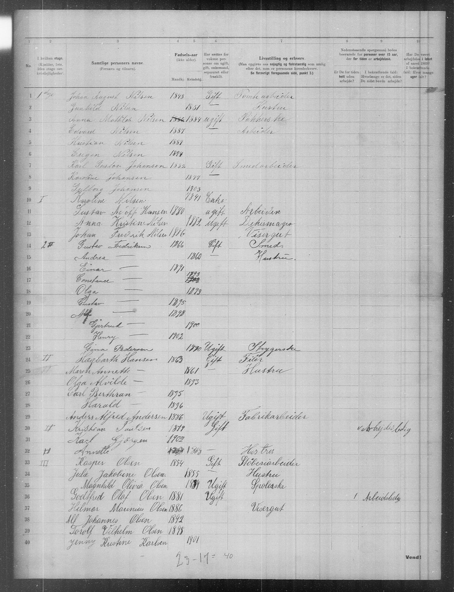 OBA, Municipal Census 1903 for Kristiania, 1903, p. 8830