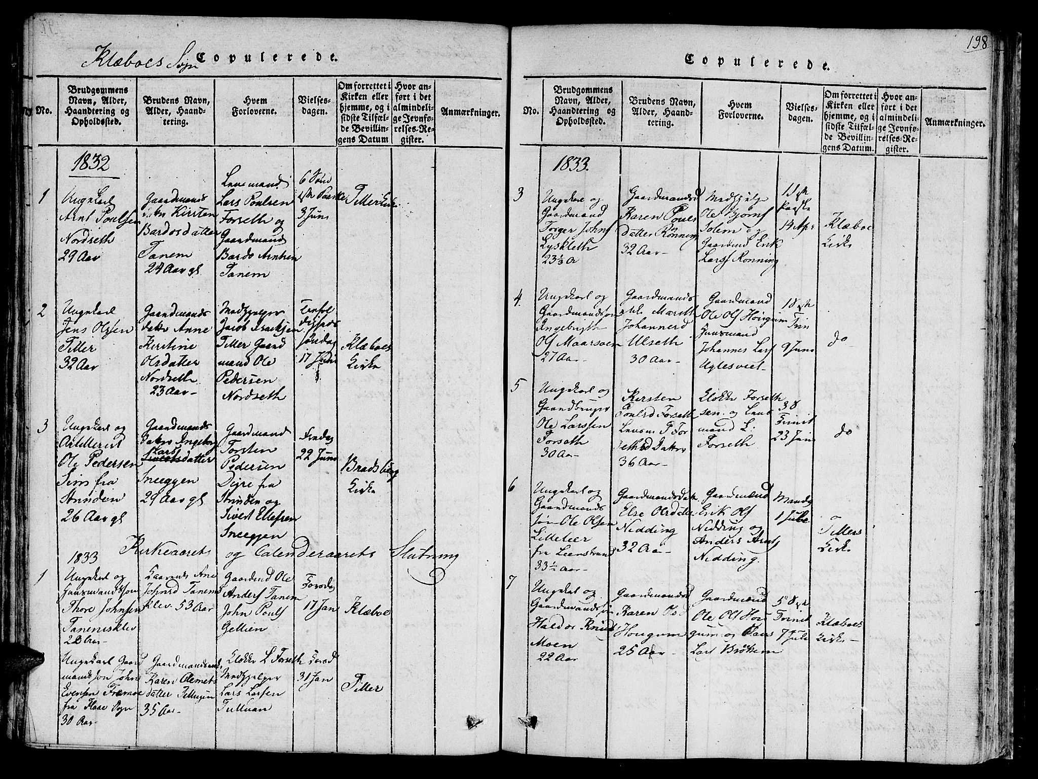 Ministerialprotokoller, klokkerbøker og fødselsregistre - Sør-Trøndelag, SAT/A-1456/618/L0439: Parish register (official) no. 618A04 /1, 1816-1843, p. 198