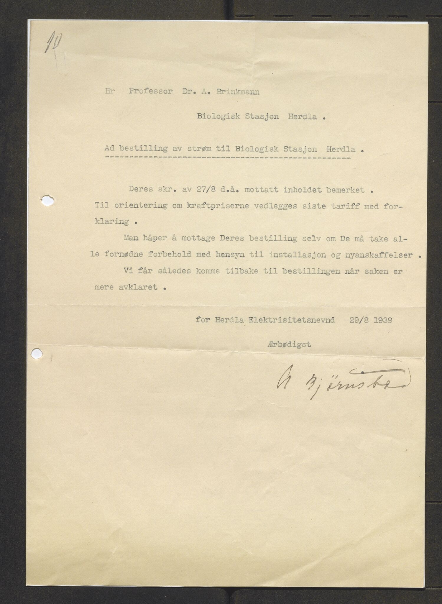 Bergens Museum, AV/SAB-A-17301/13/D/L0002: Korrespondanse , 1928-1940, p. 345