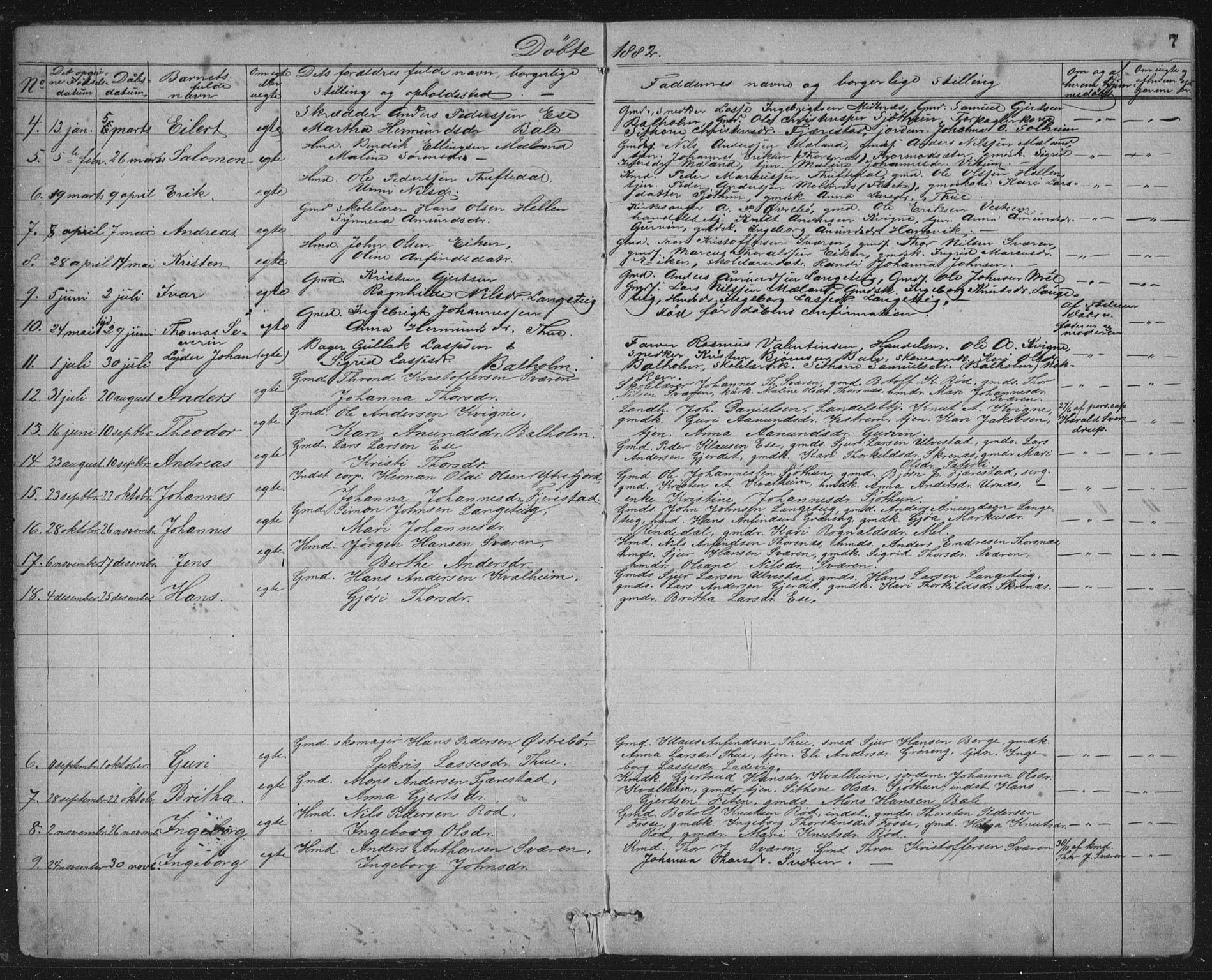 Balestrand sokneprestembete, AV/SAB-A-79601/H/Hab/Haba/L0002: Parish register (copy) no. A 2, 1880-1919, p. 7