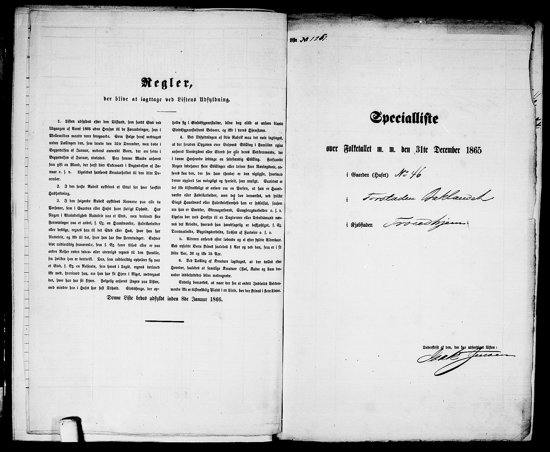 RA, 1865 census for Trondheim, 1865, p. 2601