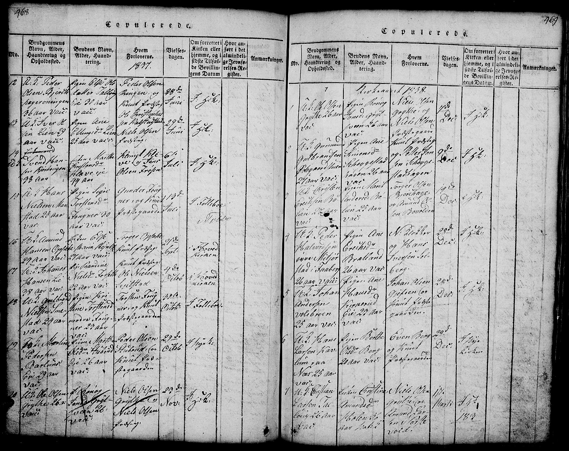 Gausdal prestekontor, SAH/PREST-090/H/Ha/Hab/L0001: Parish register (copy) no. 1, 1817-1848, p. 468-469