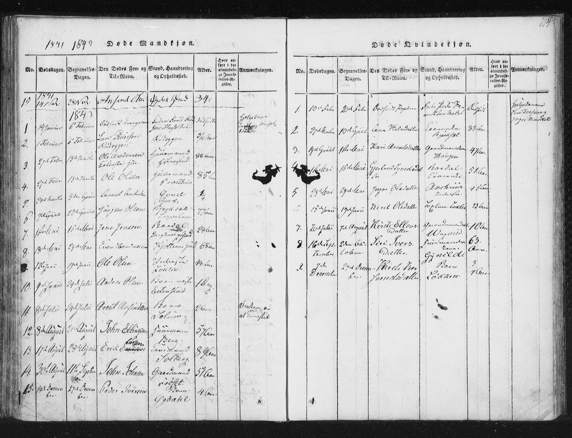 Ministerialprotokoller, klokkerbøker og fødselsregistre - Sør-Trøndelag, SAT/A-1456/689/L1037: Parish register (official) no. 689A02, 1816-1842, p. 114