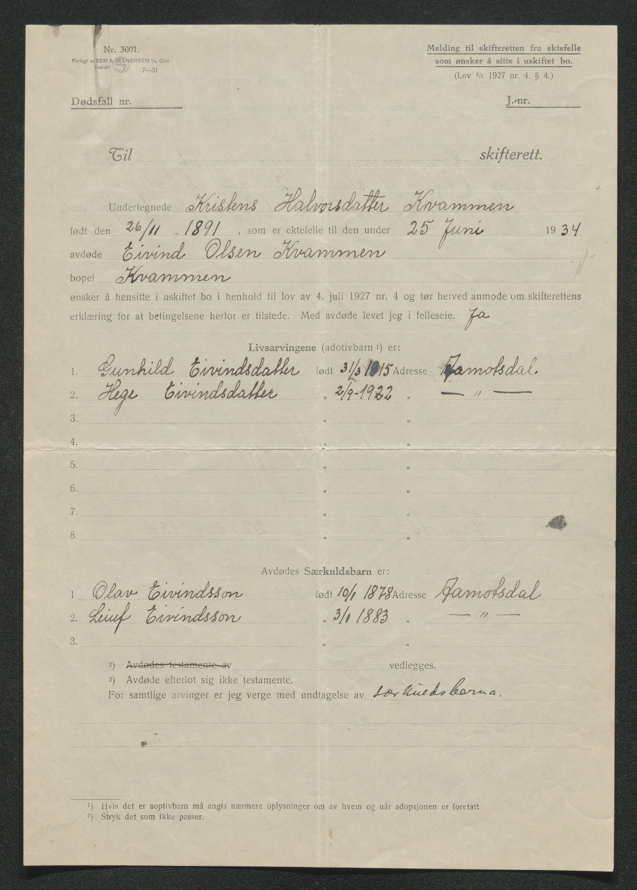 Nedre Telemark sorenskriveri, AV/SAKO-A-135/H/Ha/Hab/L0008: Dødsfallsfortegnelser
, 1931-1935, p. 1145