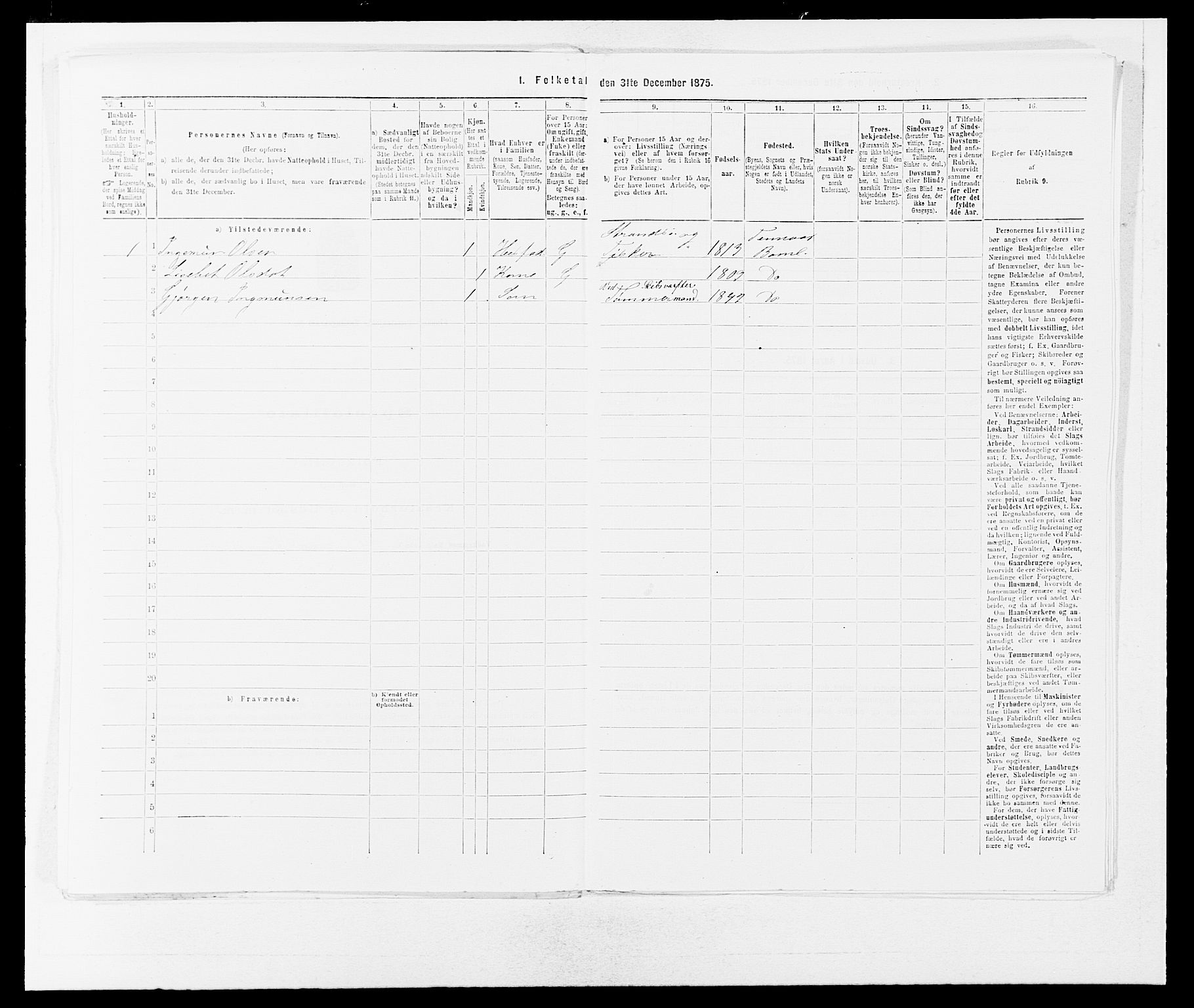 SAB, 1875 census for 1218P Finnås, 1875, p. 627