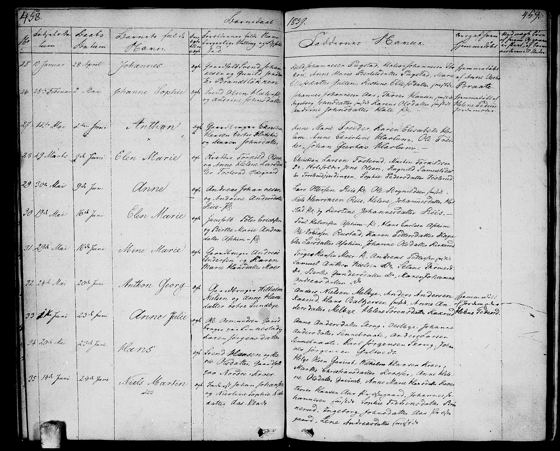 Ås prestekontor Kirkebøker, AV/SAO-A-10894/F/Fa/L0005: Parish register (official) no. I 5, 1827-1840, p. 458-459