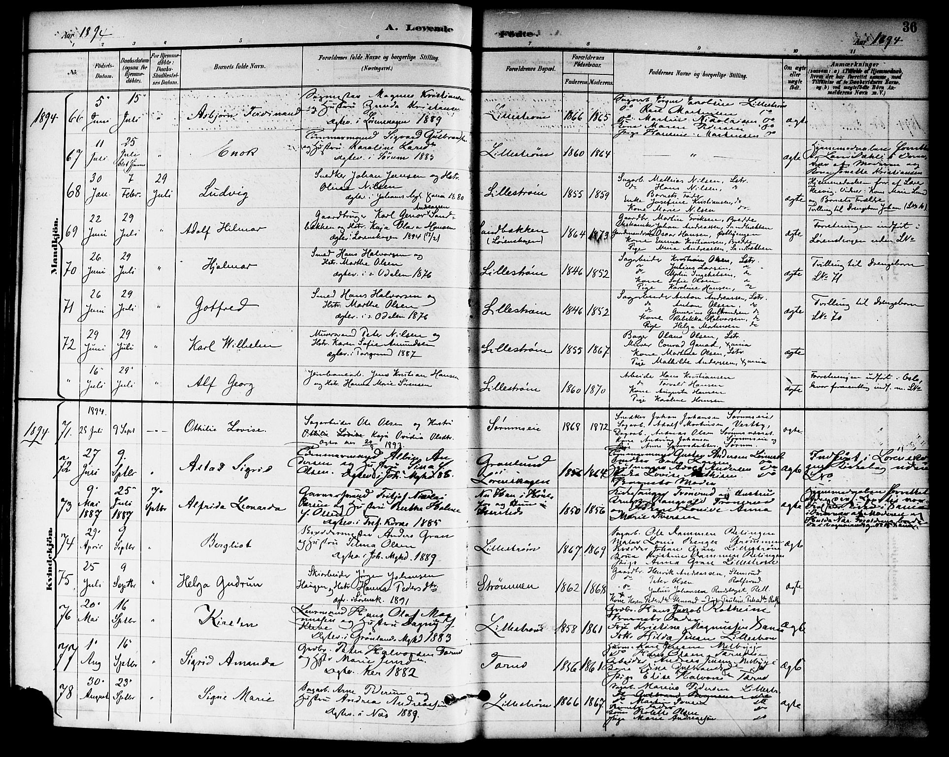 Skedsmo prestekontor Kirkebøker, SAO/A-10033a/F/Fa/L0014: Parish register (official) no. I 14, 1892-1901, p. 36