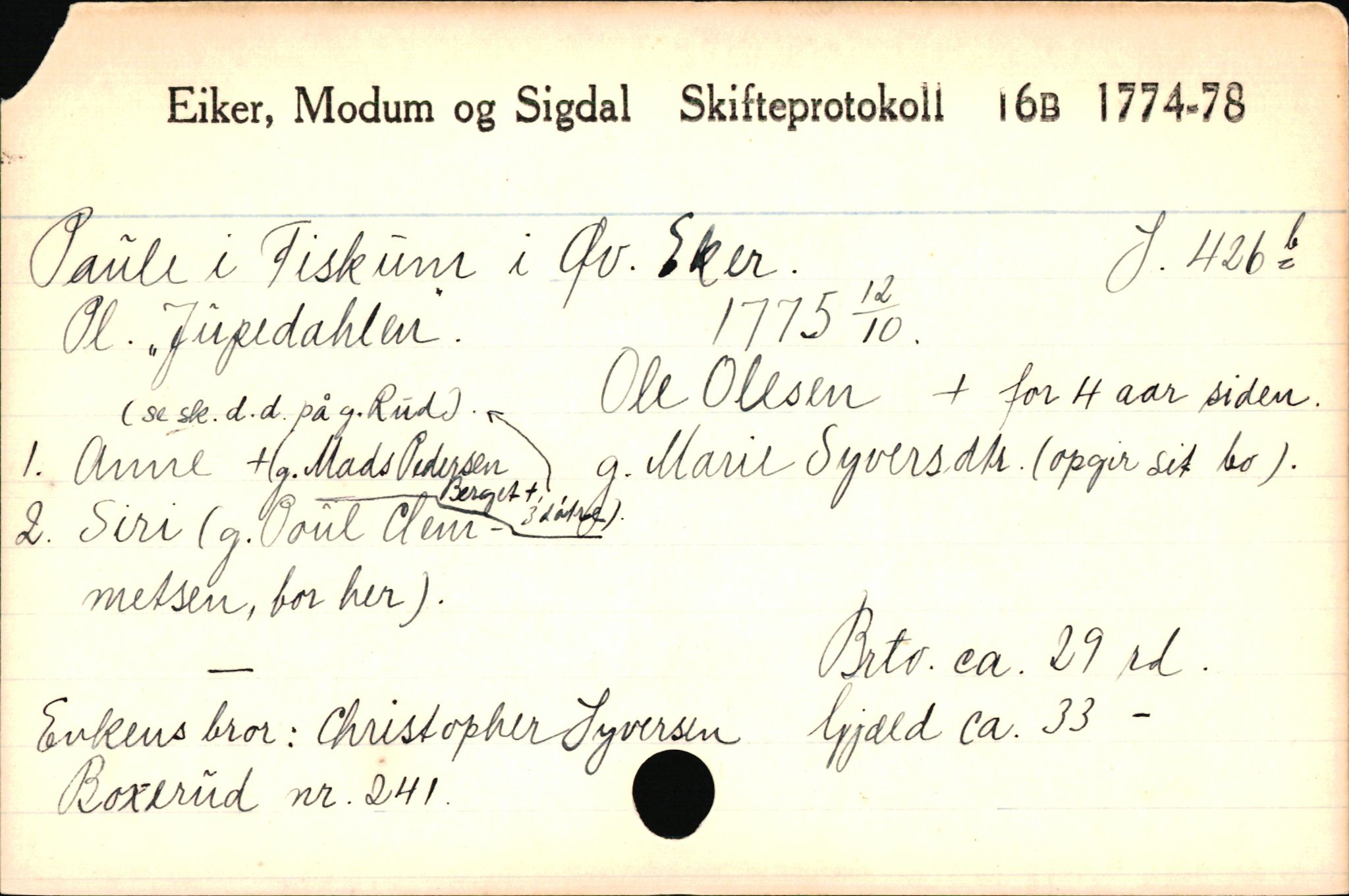 Eiker, Modum og Sigdal sorenskriveri, AV/SAKO-A-123/H, 1676-1828, p. 3938