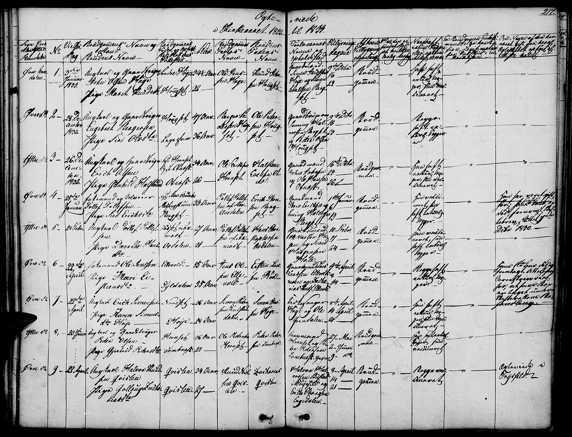 Rendalen prestekontor, SAH/PREST-054/H/Ha/Haa/L0004: Parish register (official) no. 4, 1829-1852, p. 217