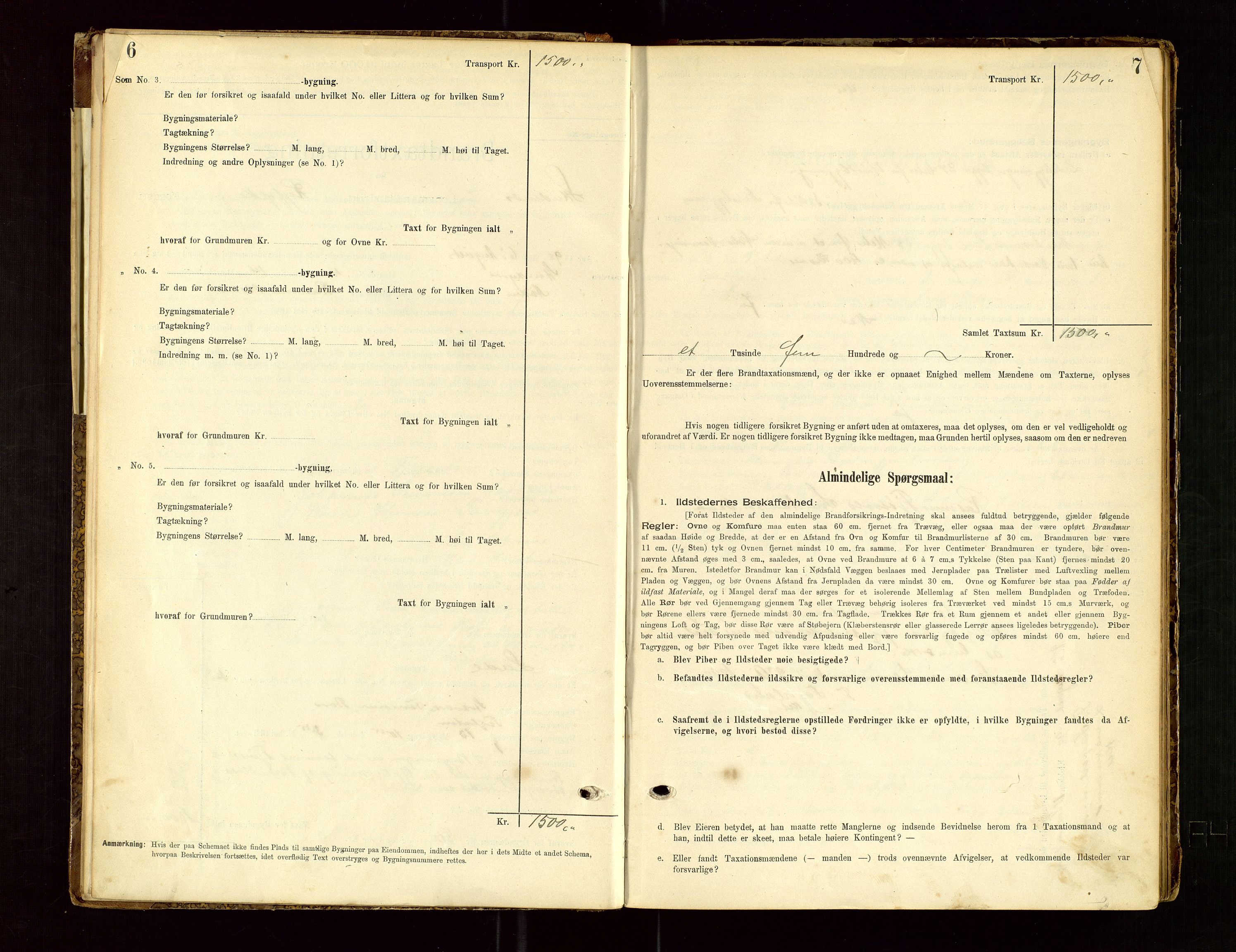 Skudenes lensmannskontor, SAST/A-100444/Gob/L0001: "Brandtaxationsprotokoll", 1895-1924, p. 6-7