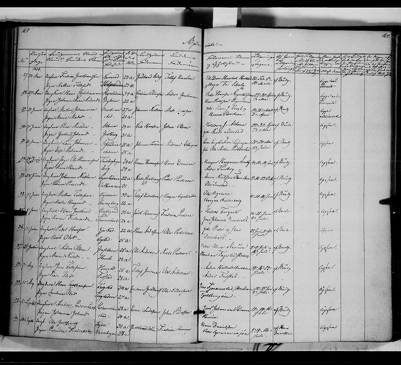 Østre Toten prestekontor, SAH/PREST-104/H/Ha/Haa/L0003: Parish register (official) no. 3, 1848-1856, p. 165