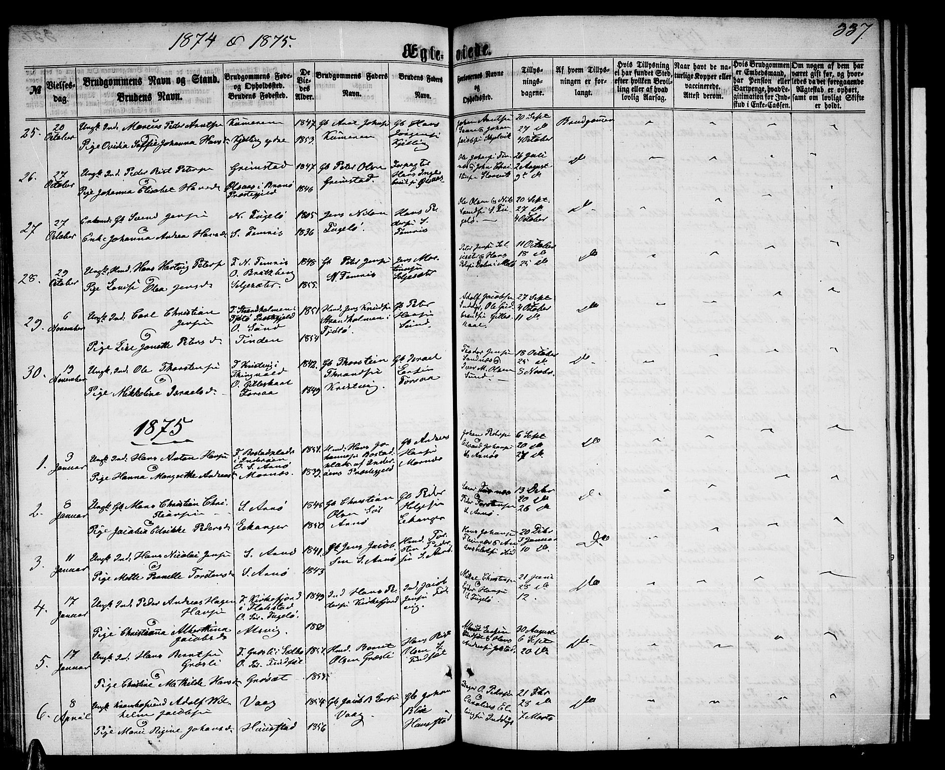 Ministerialprotokoller, klokkerbøker og fødselsregistre - Nordland, AV/SAT-A-1459/805/L0107: Parish register (copy) no. 805C03, 1862-1885, p. 337