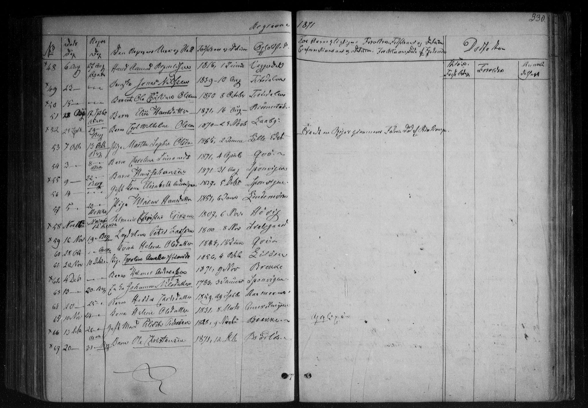 Berg prestekontor Kirkebøker, AV/SAO-A-10902/F/Fa/L0005: Parish register (official) no. I 5, 1861-1877, p. 330