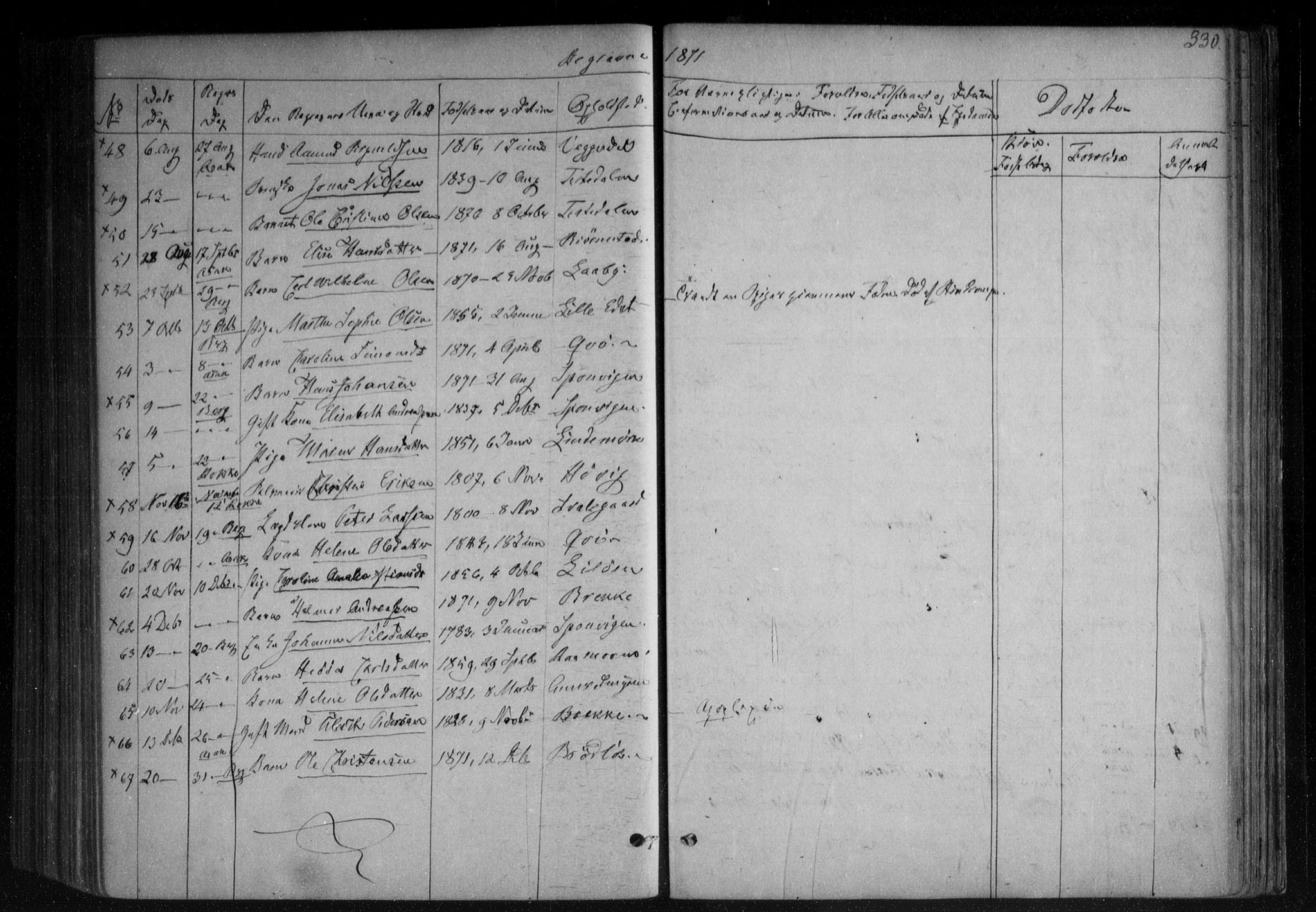 Berg prestekontor Kirkebøker, AV/SAO-A-10902/F/Fa/L0005: Parish register (official) no. I 5, 1861-1877, p. 330