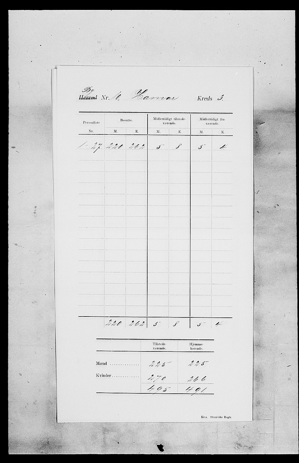 SAH, 1900 census for Hamar, 1900, p. 10