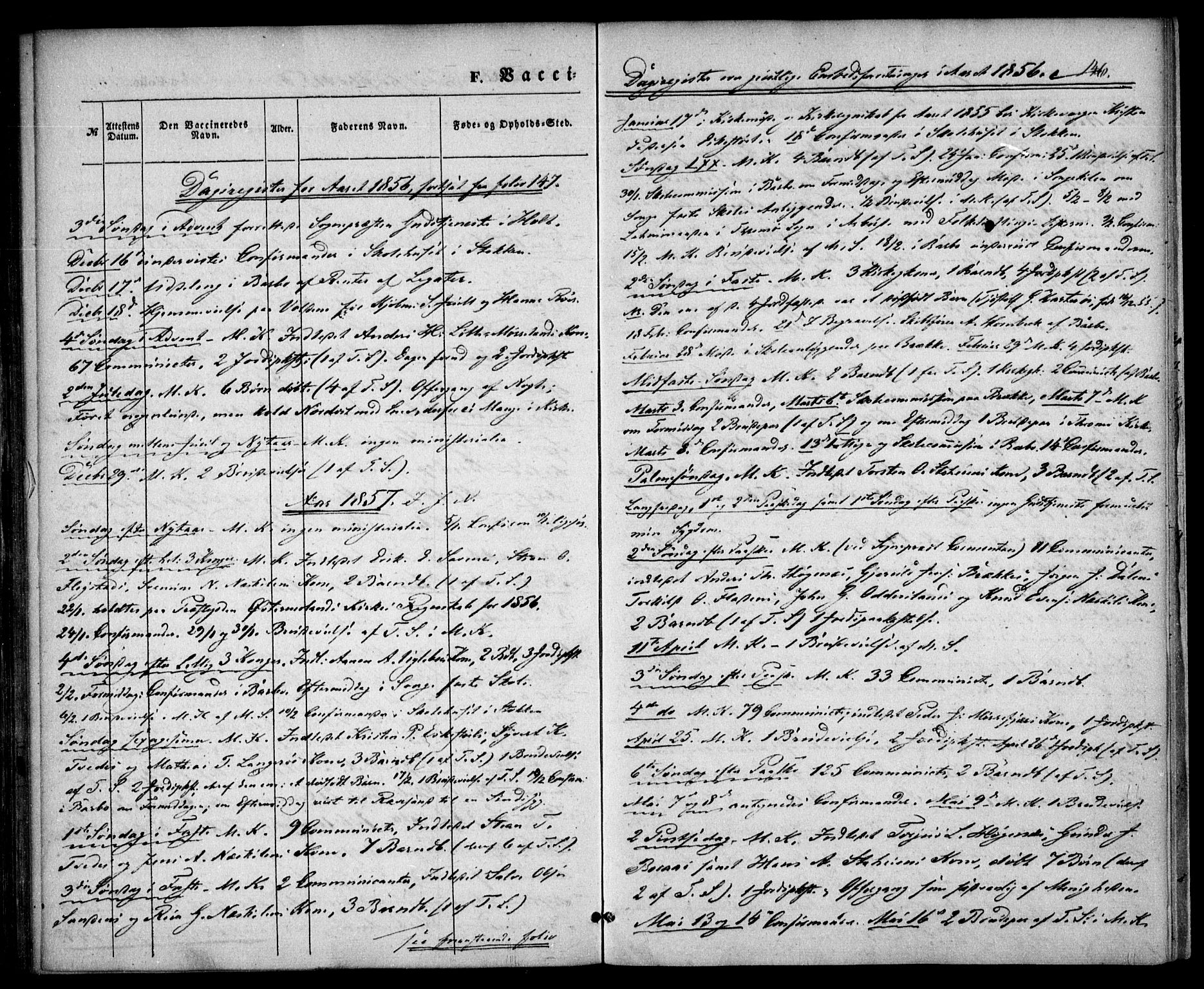 Austre Moland sokneprestkontor, SAK/1111-0001/F/Fa/Faa/L0007: Parish register (official) no. A 7, 1847-1857, p. 146