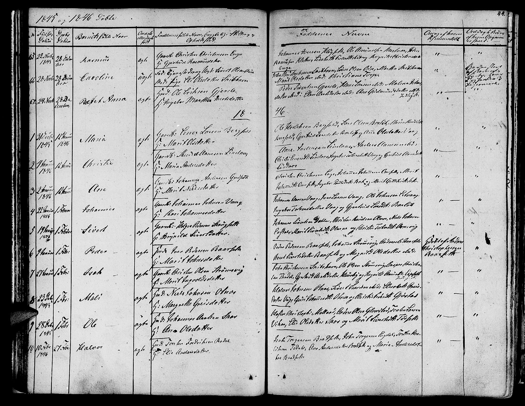 Ministerialprotokoller, klokkerbøker og fødselsregistre - Møre og Romsdal, AV/SAT-A-1454/578/L0904: Parish register (official) no. 578A03, 1836-1858, p. 44