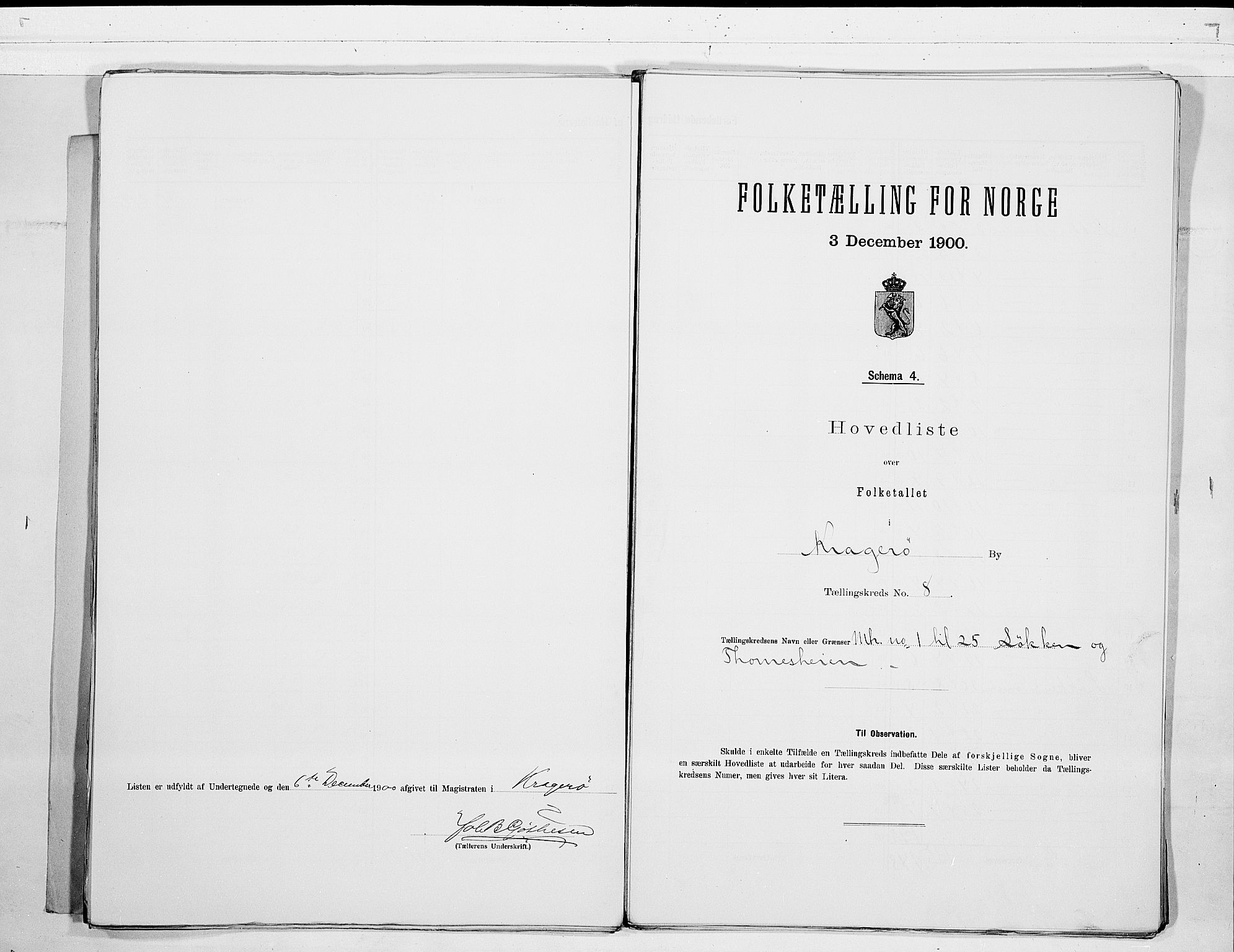 SAKO, 1900 census for Kragerø, 1900, p. 18