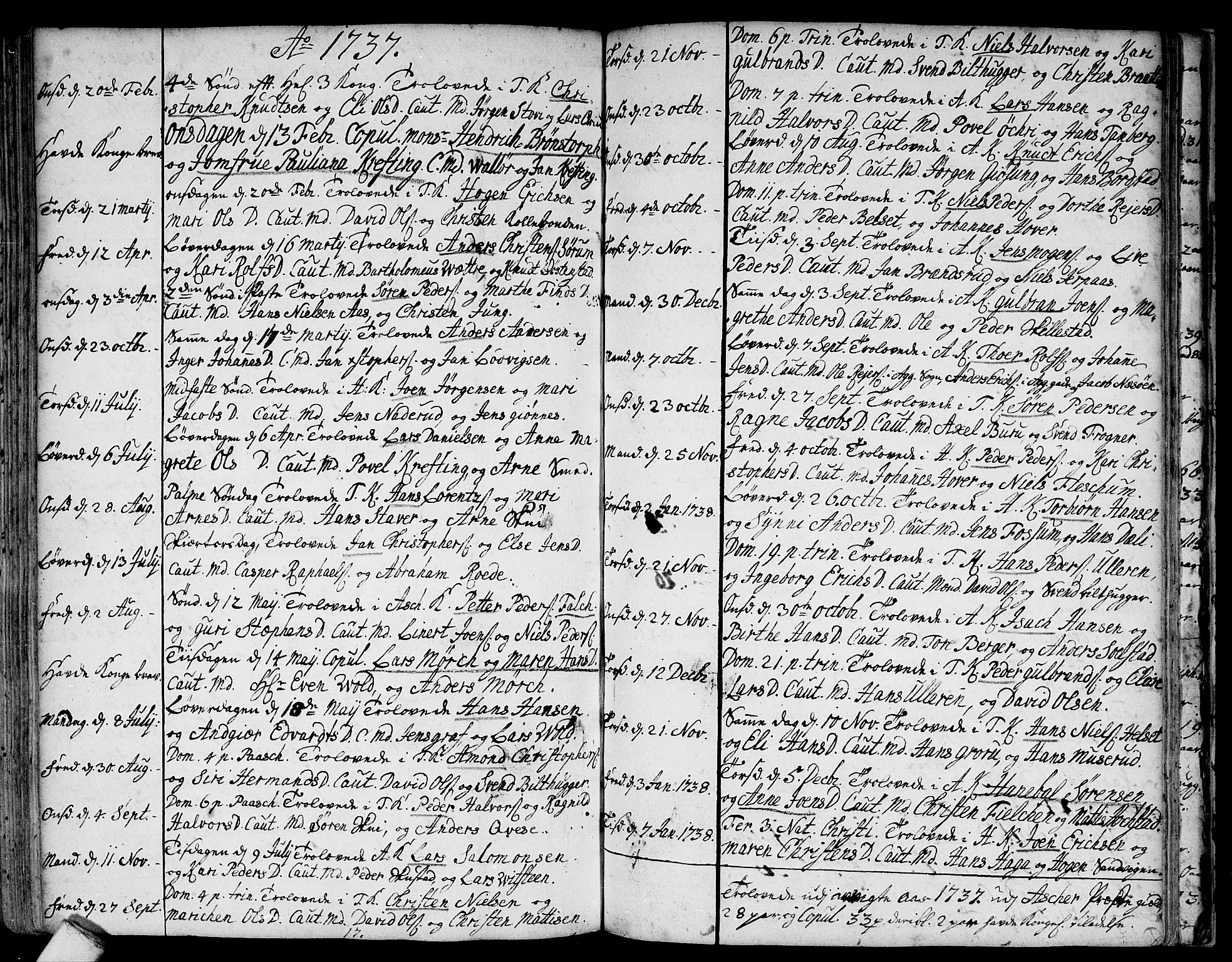 Asker prestekontor Kirkebøker, SAO/A-10256a/F/Fa/L0001: Parish register (official) no. I 1, 1726-1744, p. 88