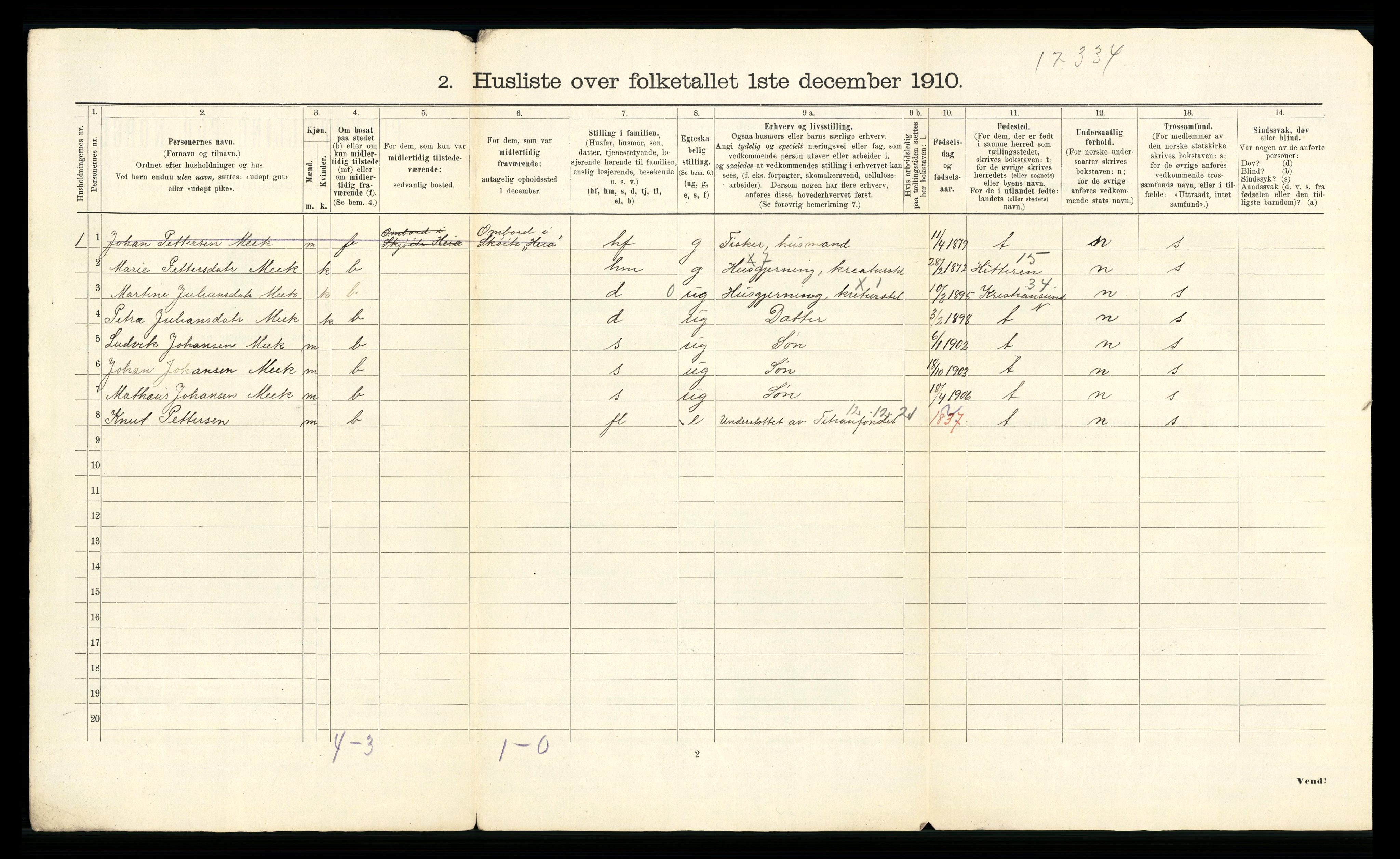 RA, 1910 census for Sør-Frøya, 1910, p. 33