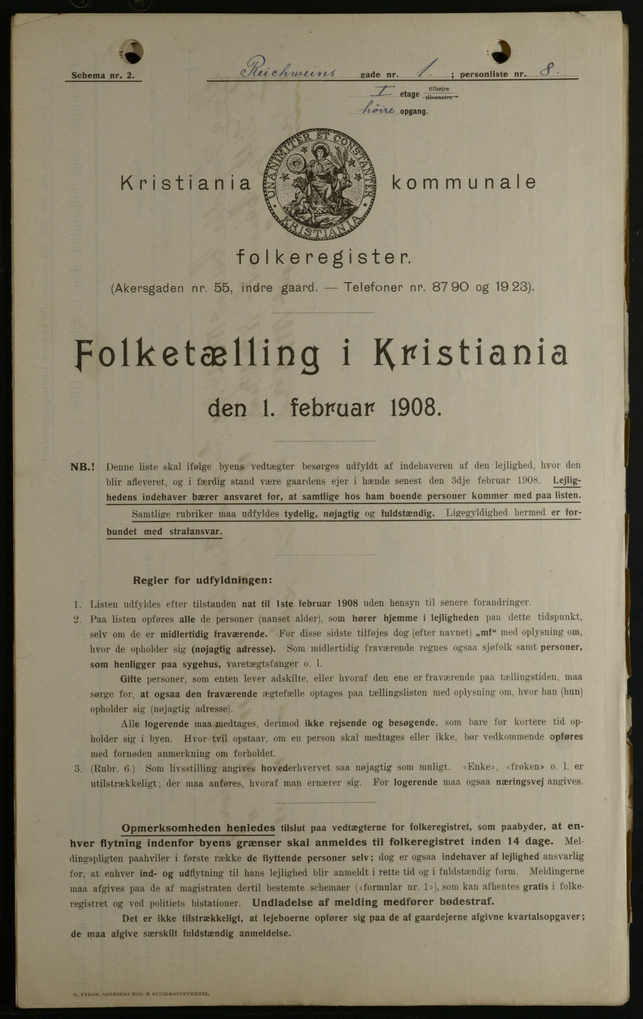 OBA, Municipal Census 1908 for Kristiania, 1908, p. 74269