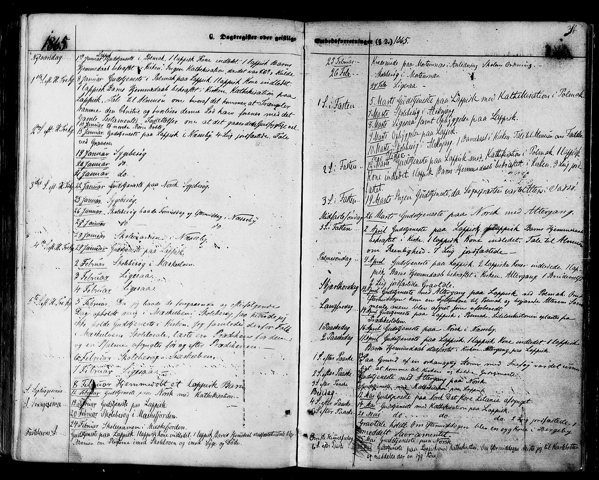 Nesseby sokneprestkontor, AV/SATØ-S-1330/H/Ha/L0003kirke: Parish register (official) no. 3 /1, 1865-1876, p. 316