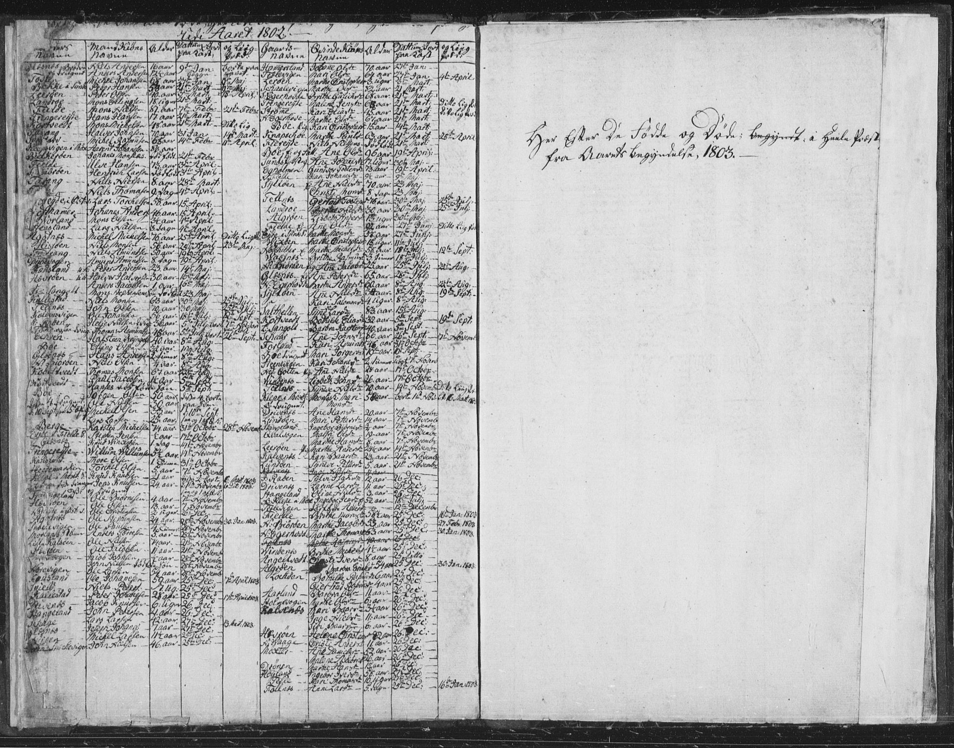 Sund sokneprestembete, AV/SAB-A-99930: Parish register (official) no. A 9, 1799-1803