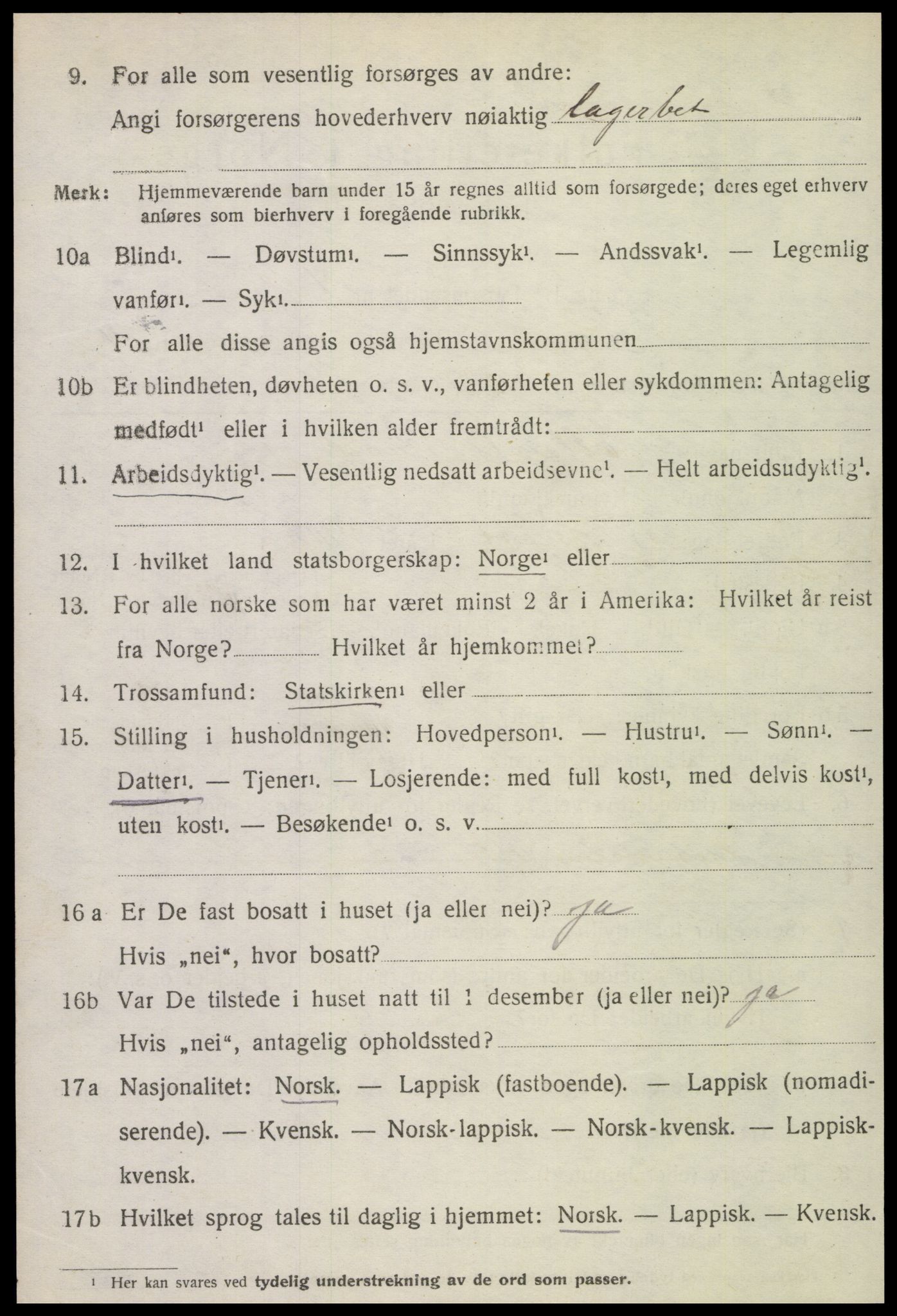 SAT, 1920 census for Egge, 1920, p. 3065