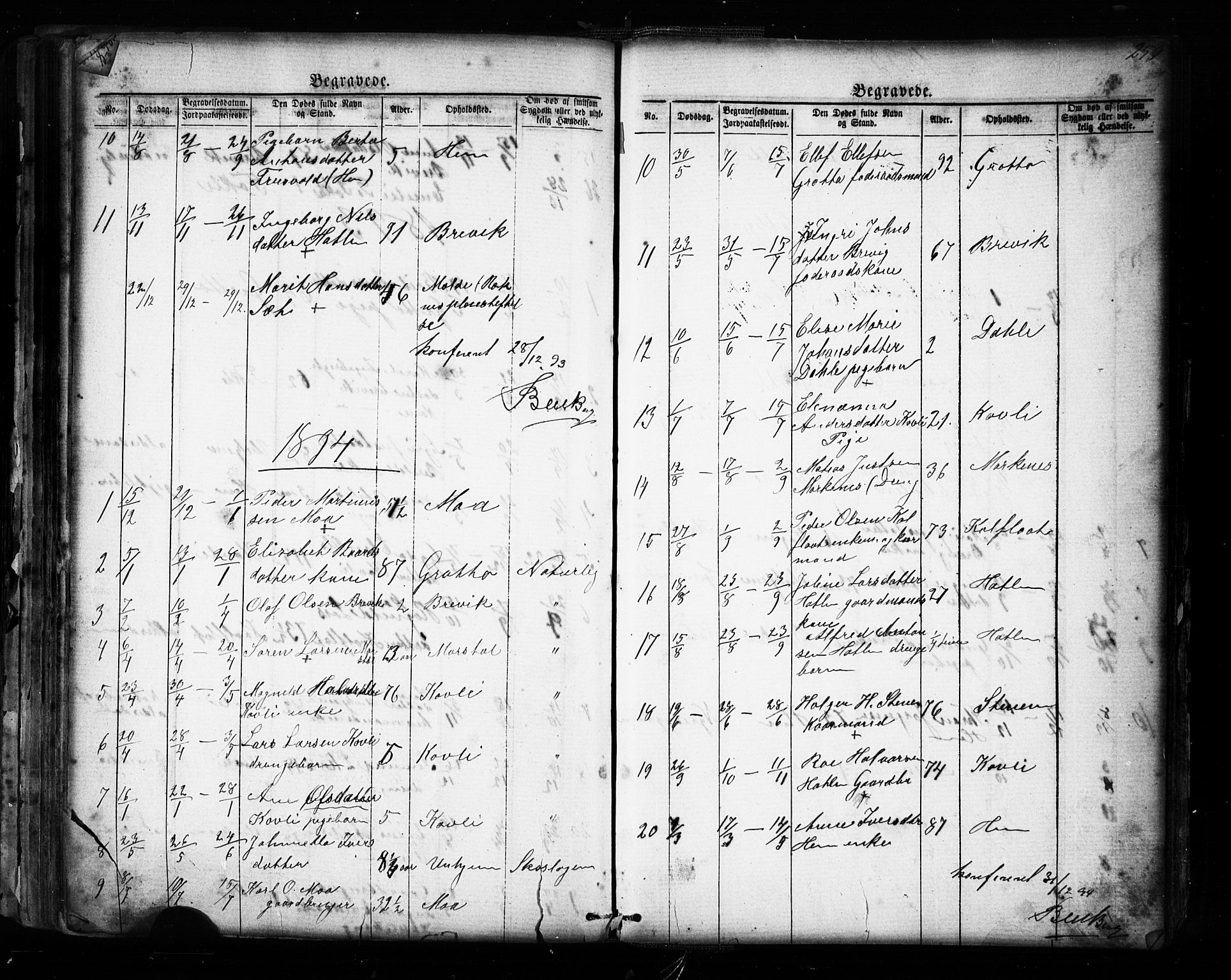 Ministerialprotokoller, klokkerbøker og fødselsregistre - Møre og Romsdal, SAT/A-1454/545/L0588: Parish register (copy) no. 545C02, 1867-1902, p. 259