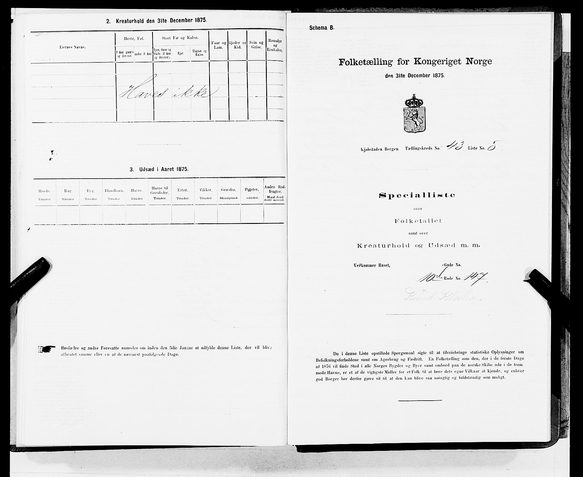 SAB, 1875 census for 1301 Bergen, 1875, p. 2234