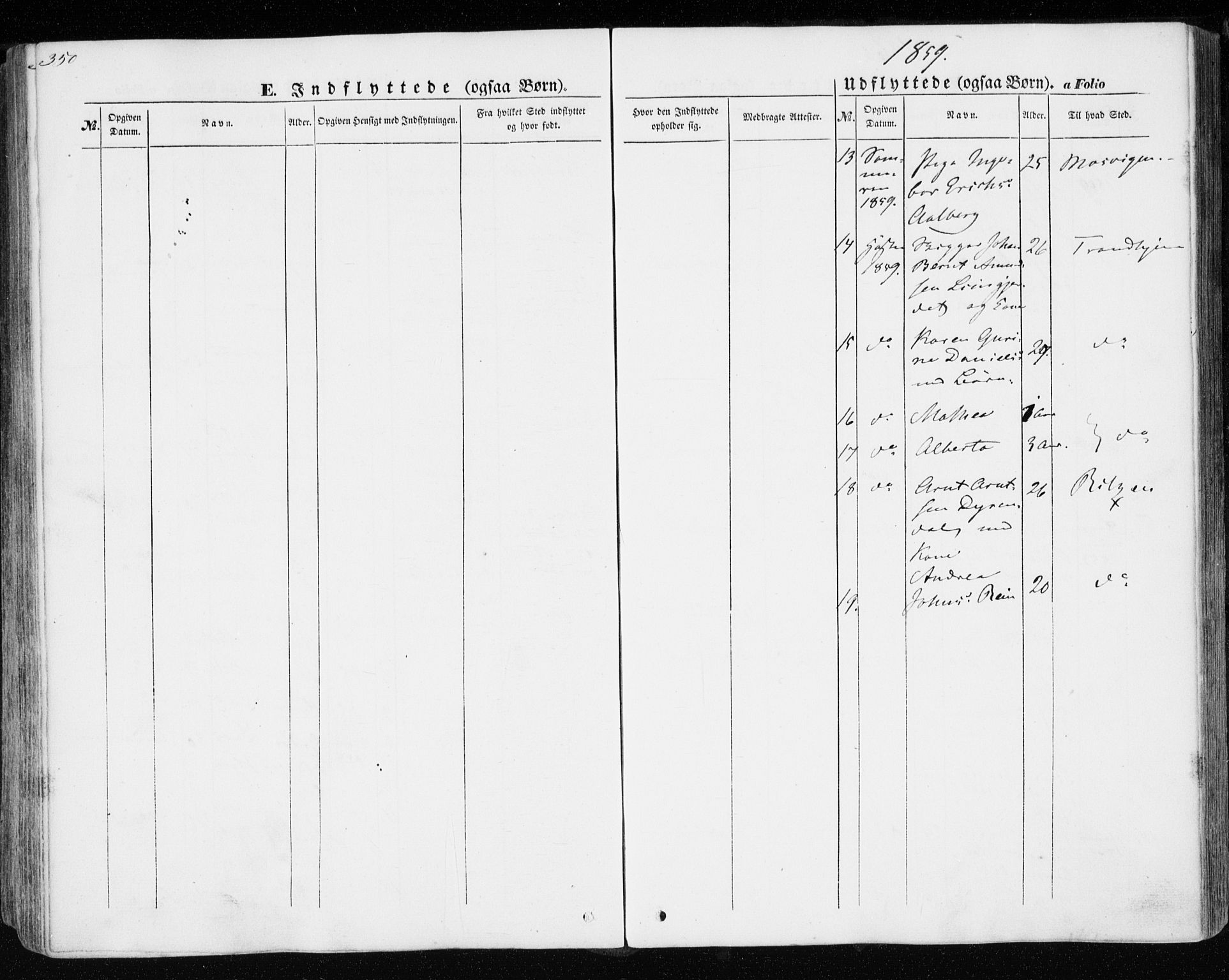 Ministerialprotokoller, klokkerbøker og fødselsregistre - Nord-Trøndelag, SAT/A-1458/701/L0008: Parish register (official) no. 701A08 /1, 1854-1863, p. 350