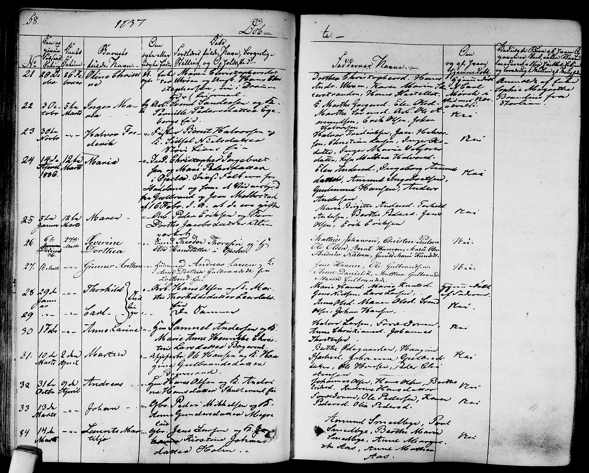 Gamlebyen prestekontor Kirkebøker, AV/SAO-A-10884/F/Fa/L0003: Parish register (official) no. 3, 1829-1849, p. 58