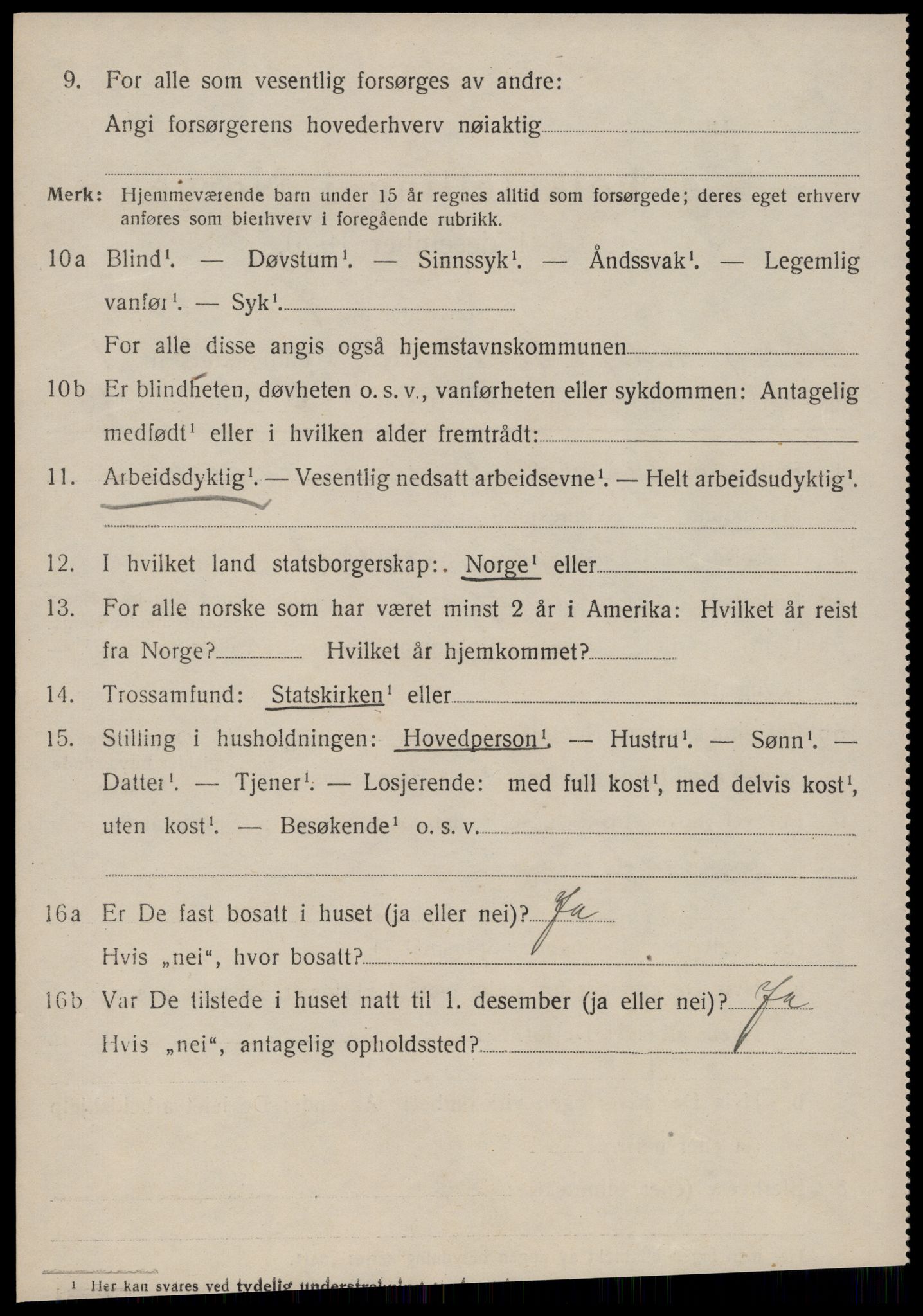 SAT, 1920 census for Borgund, 1920, p. 3085