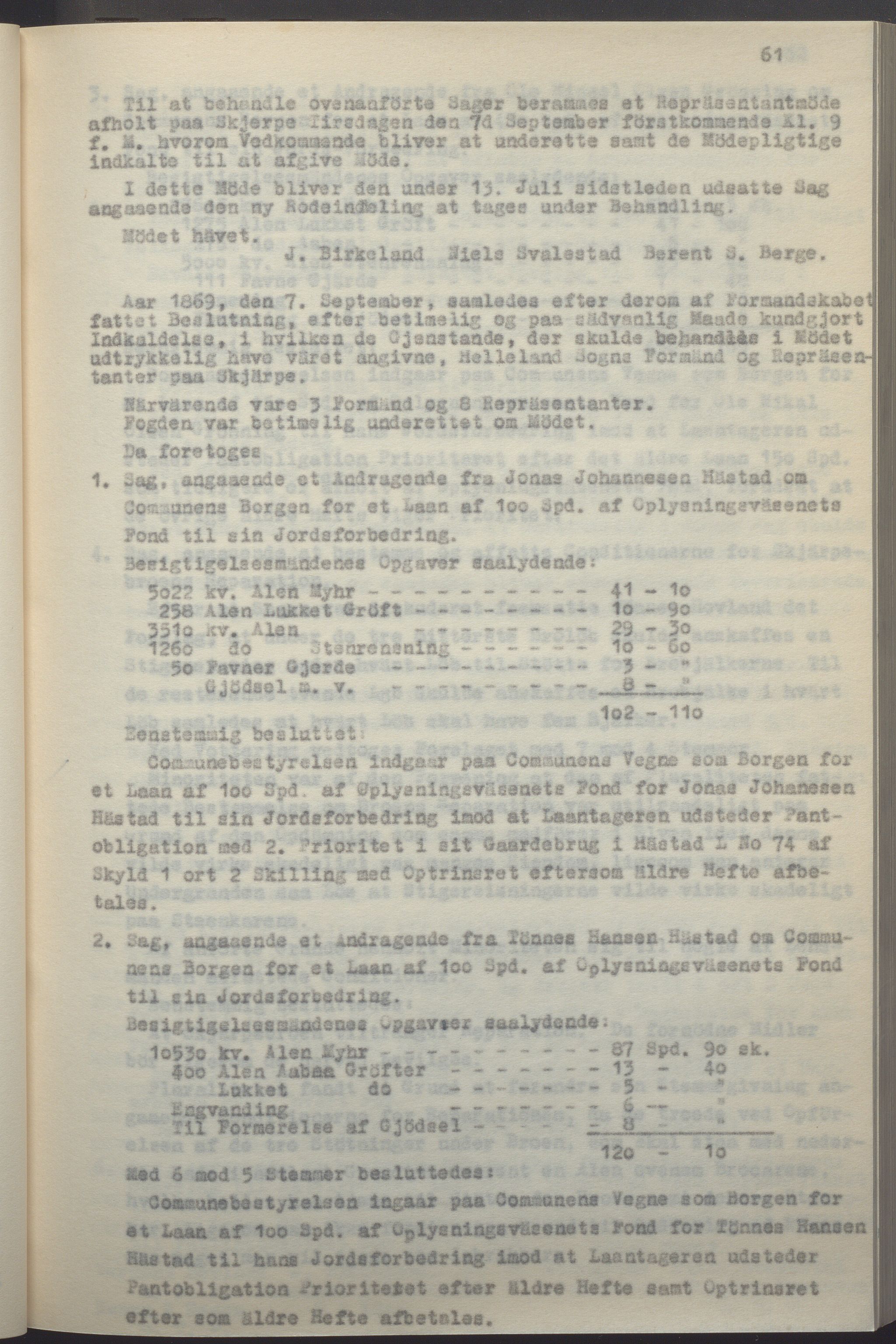 Helleland kommune - Formannskapet, IKAR/K-100479/A/Ab/L0002: Avskrift av møtebok, 1866-1887, p. 61