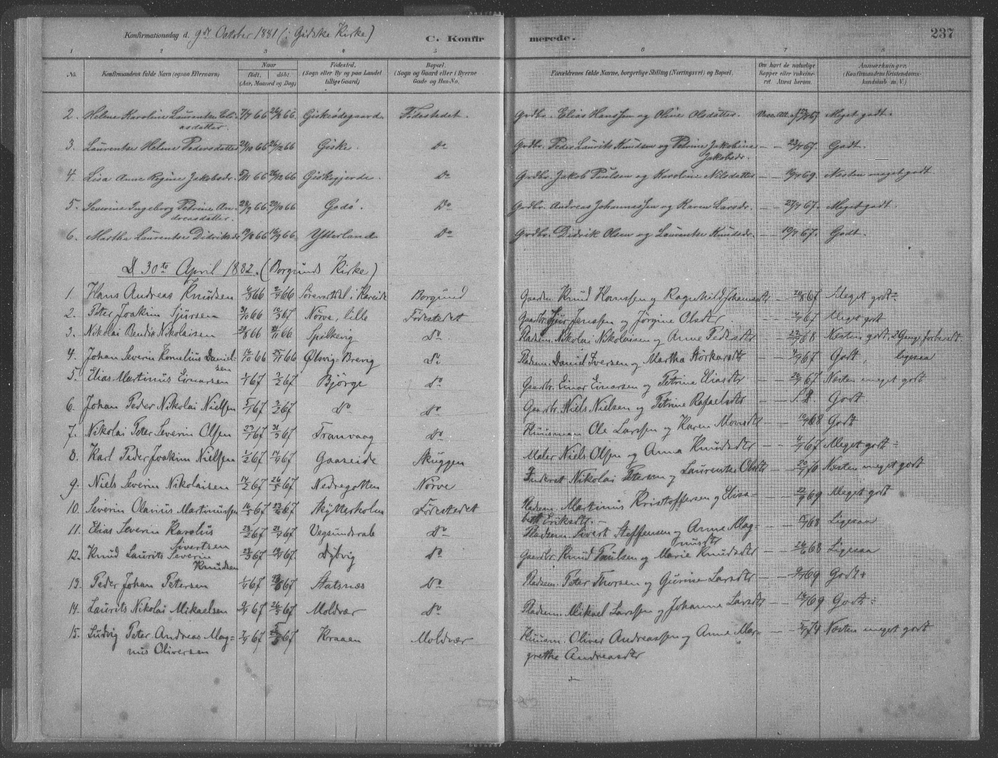 Ministerialprotokoller, klokkerbøker og fødselsregistre - Møre og Romsdal, SAT/A-1454/528/L0402: Parish register (official) no. 528A12II, 1880-1903, p. 237