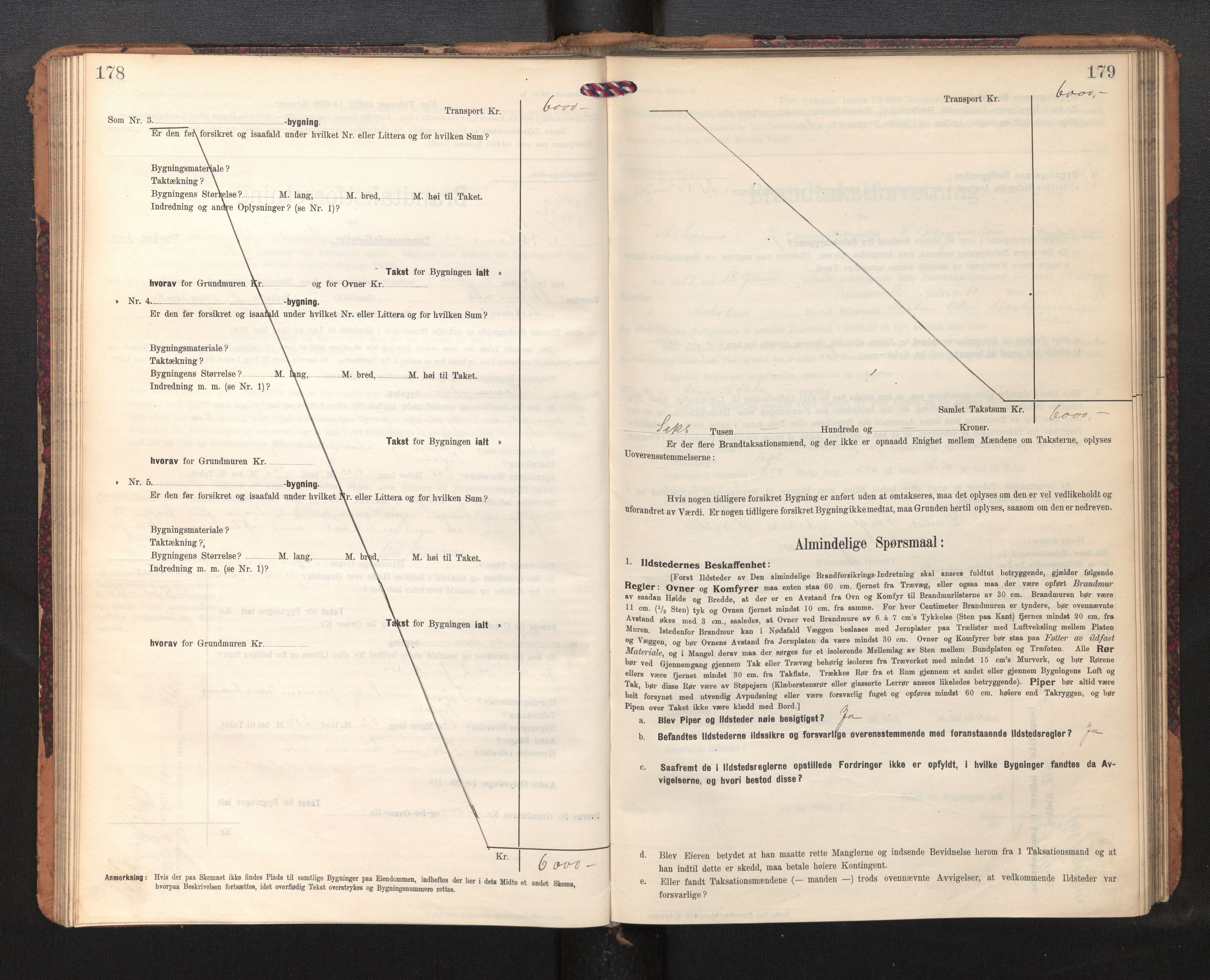 Lensmannen i Askøy, AV/SAB-A-31001/0012/L0007: Branntakstprotokoll, skjematakst, 1910-1919, p. 178-179