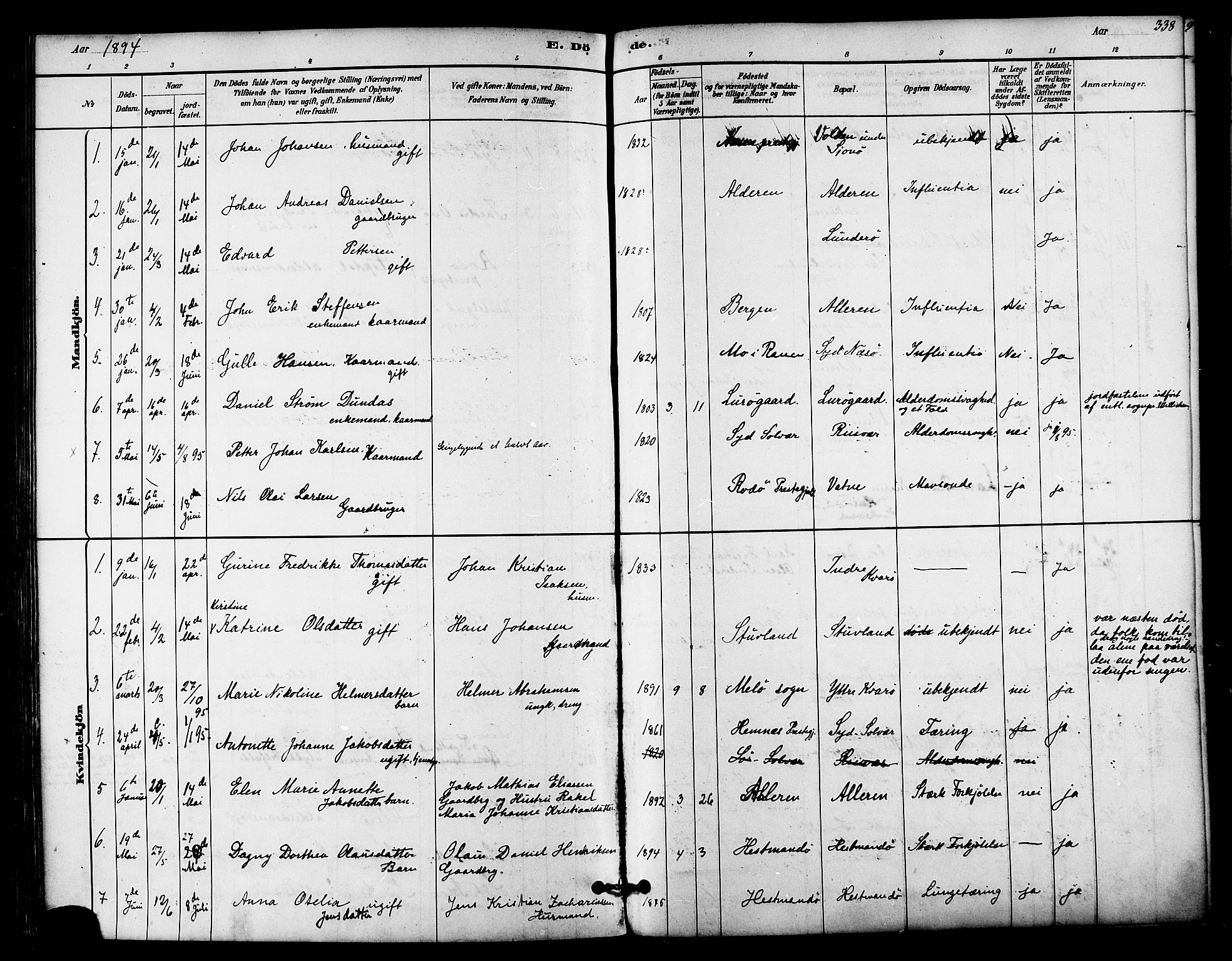 Ministerialprotokoller, klokkerbøker og fødselsregistre - Nordland, SAT/A-1459/839/L0568: Parish register (official) no. 839A05, 1880-1902, p. 338