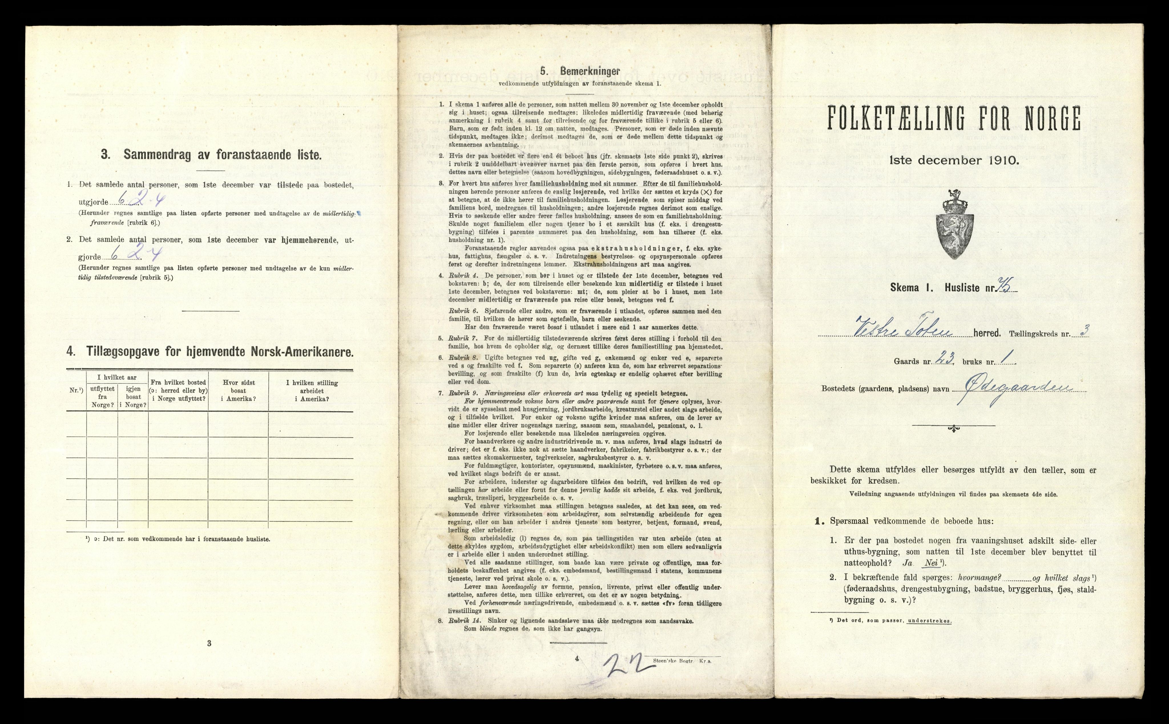 RA, 1910 census for Vestre Toten, 1910, p. 517