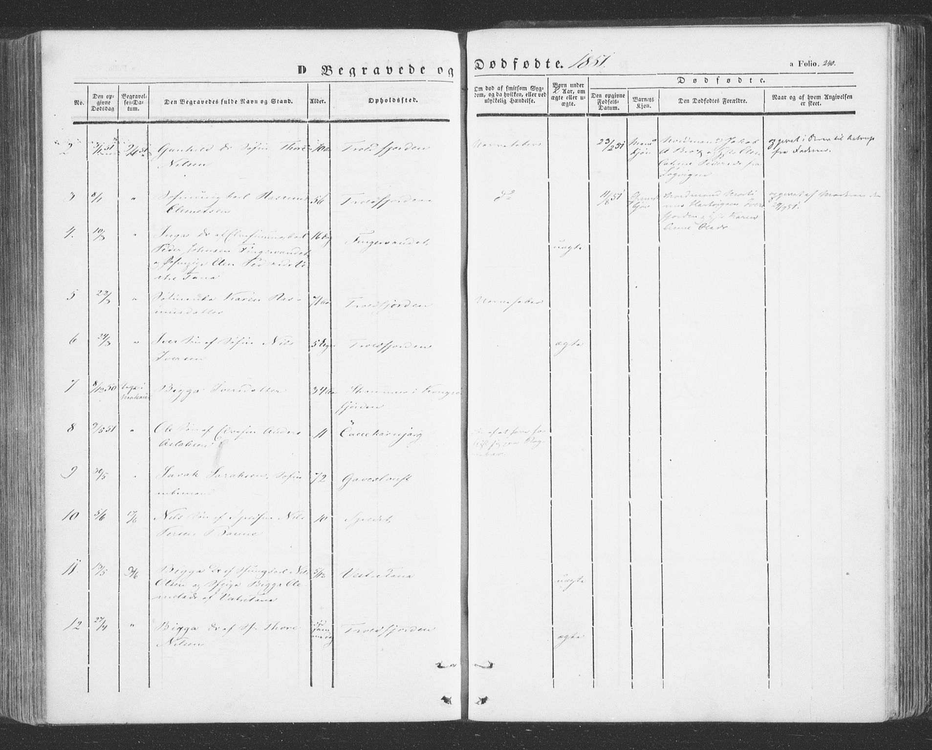 Tana sokneprestkontor, AV/SATØ-S-1334/H/Ha/L0001kirke: Parish register (official) no. 1, 1846-1861, p. 240