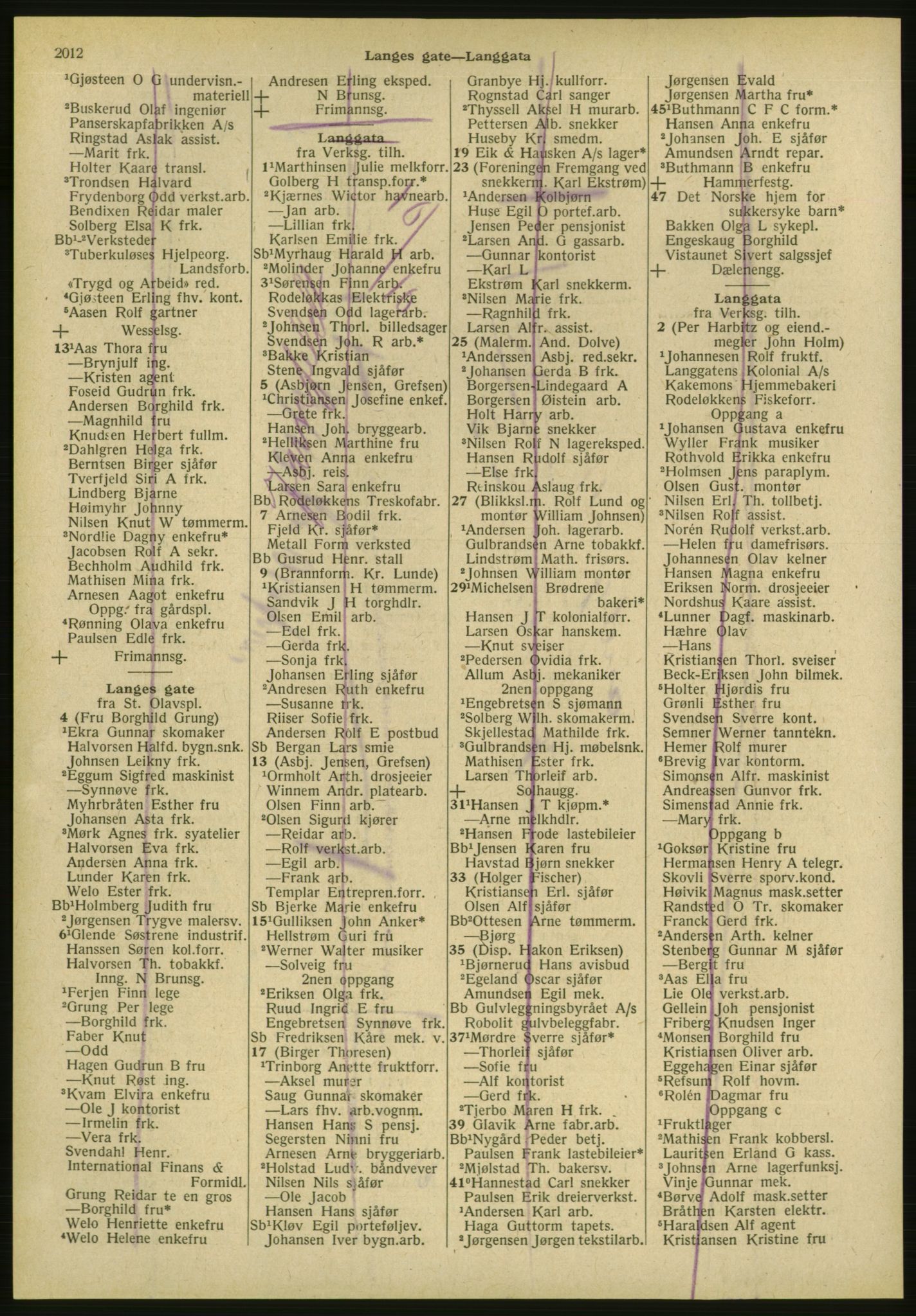 Kristiania/Oslo adressebok, PUBL/-, 1951, p. 2012