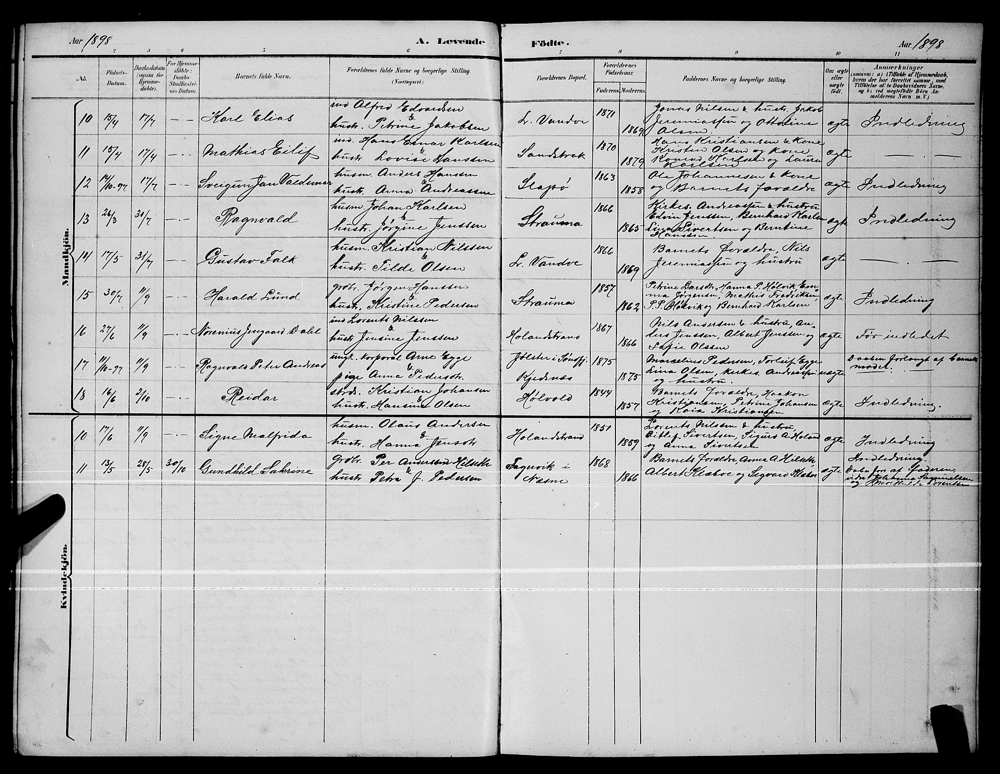 Ministerialprotokoller, klokkerbøker og fødselsregistre - Nordland, AV/SAT-A-1459/836/L0537: Parish register (copy) no. 836C01, 1892-1900