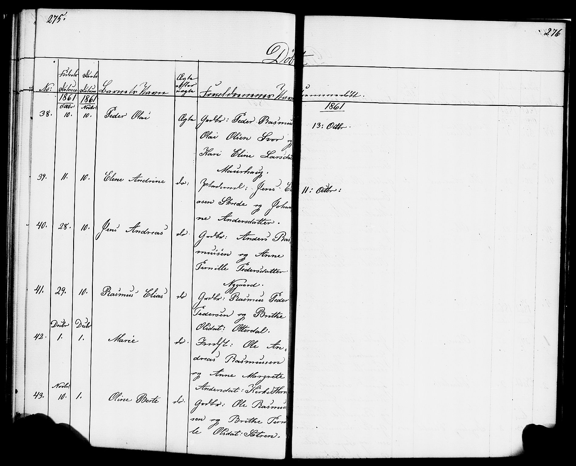 Hornindal sokneprestembete, AV/SAB-A-82401/H/Haa/Haaa/L0001: Parish register (official) no. A 1, 1837-1866, p. 276-277