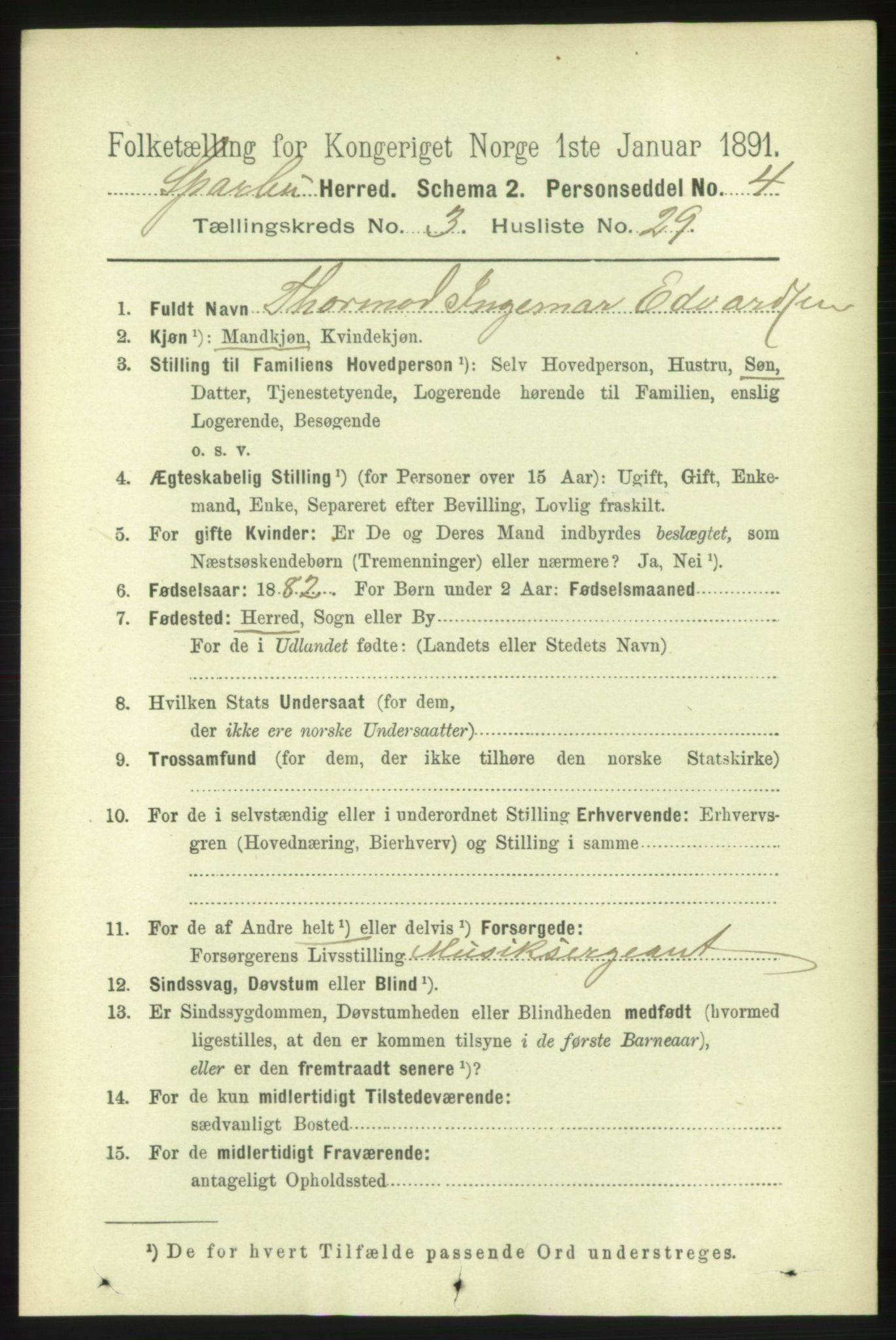 RA, 1891 census for 1731 Sparbu, 1891, p. 1022