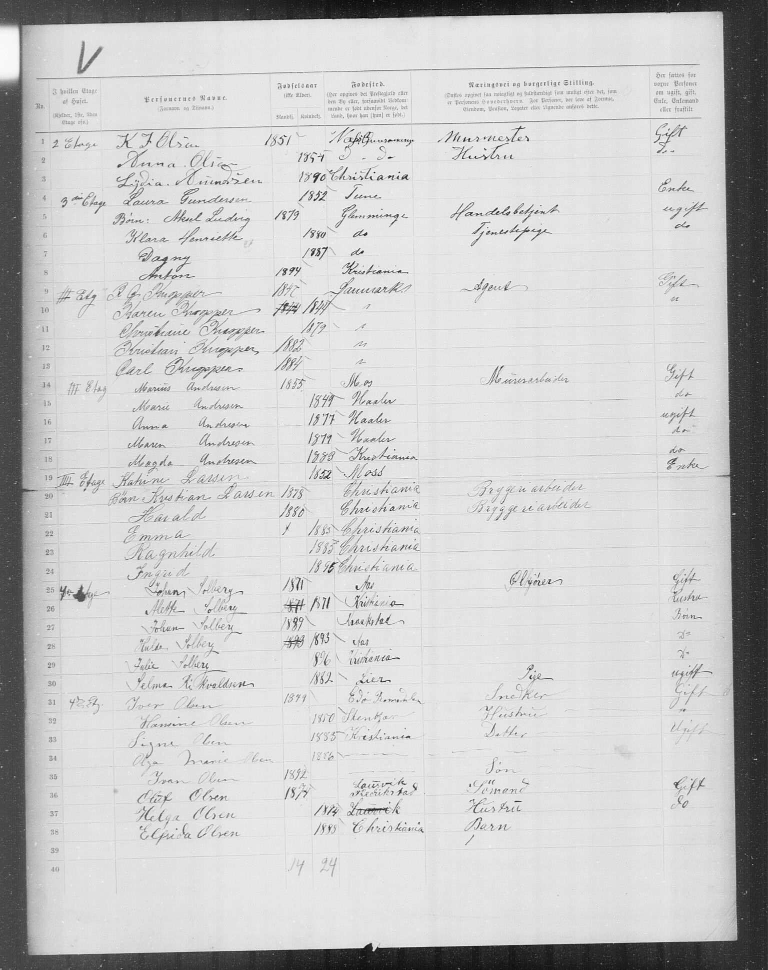 OBA, Municipal Census 1899 for Kristiania, 1899, p. 8279