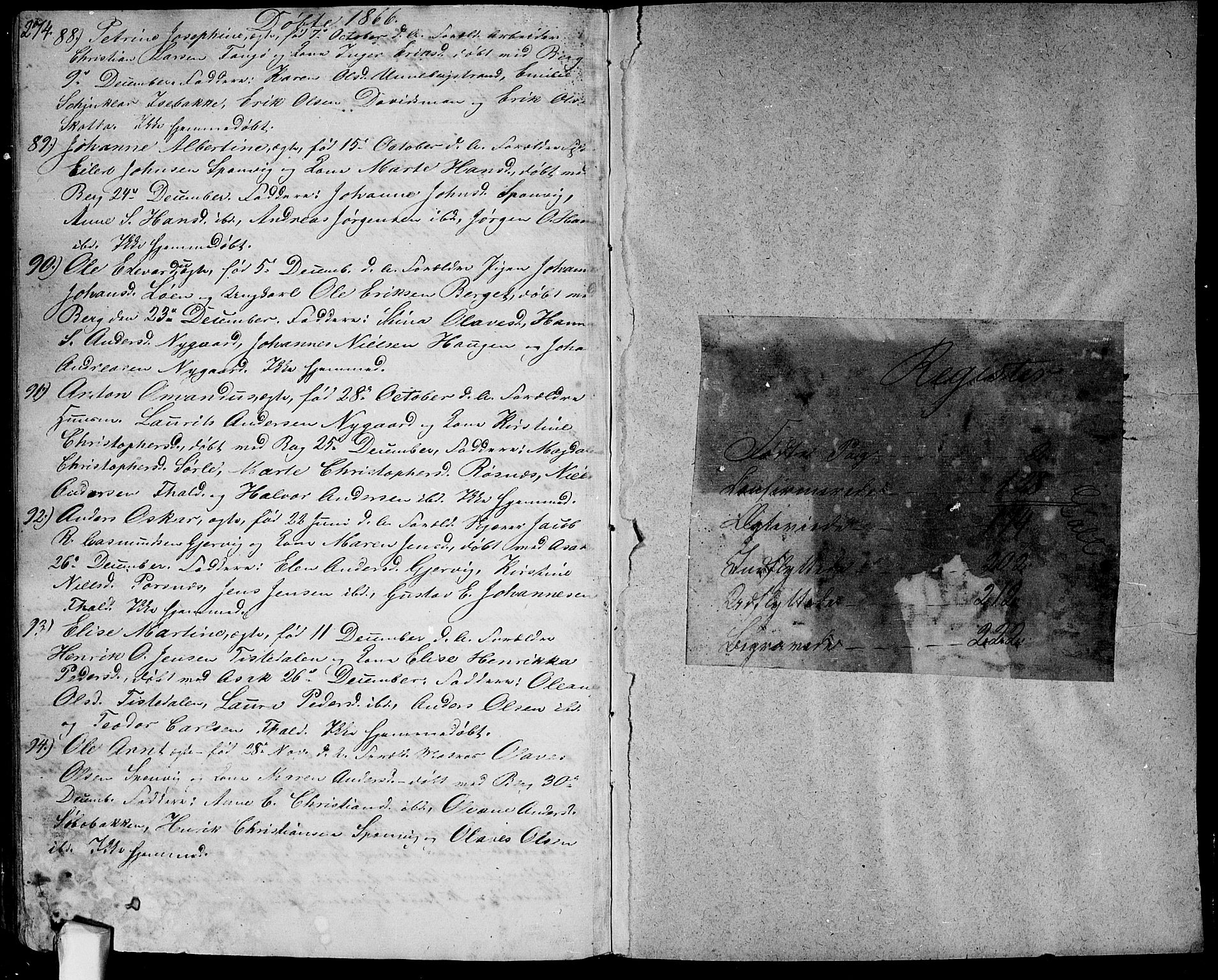 Berg prestekontor Kirkebøker, AV/SAO-A-10902/G/Ga/L0003: Parish register (copy) no.  I 3, 1850-1866, p. 274-275