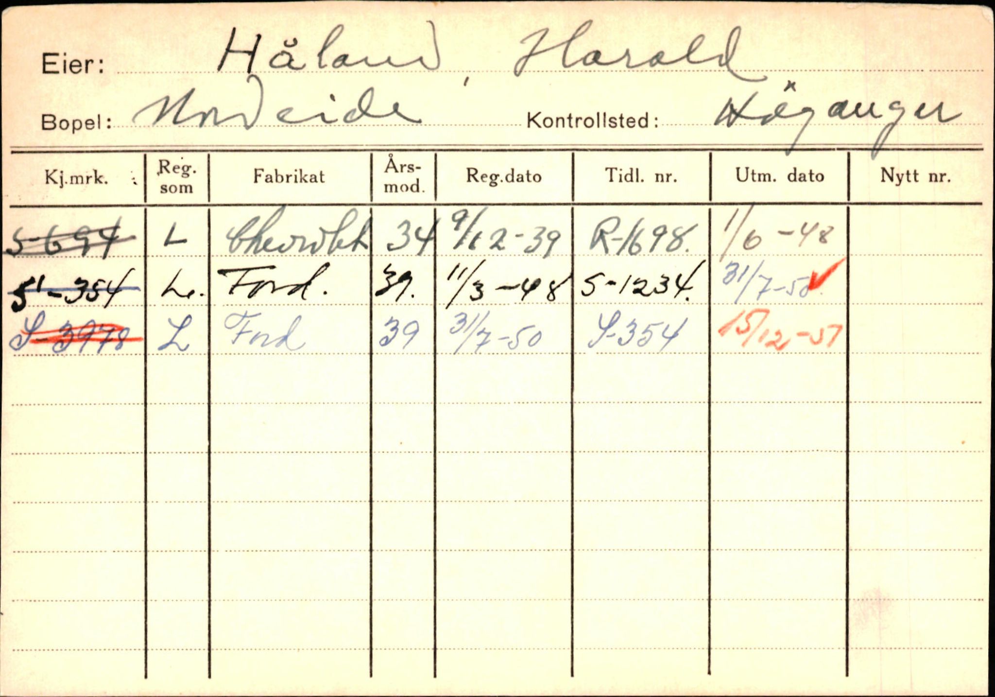 Statens vegvesen, Sogn og Fjordane vegkontor, AV/SAB-A-5301/4/F/L0130: Eigarregister Eid T-Å. Høyanger A-O, 1945-1975, p. 1615