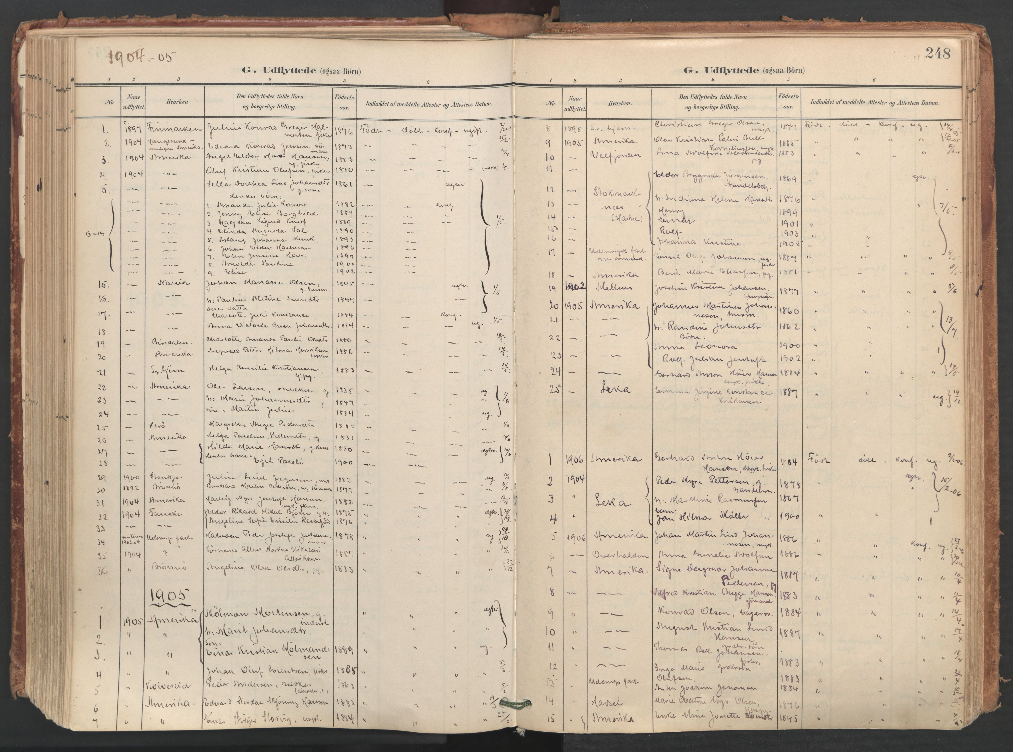Ministerialprotokoller, klokkerbøker og fødselsregistre - Nordland, SAT/A-1459/812/L0180: Parish register (official) no. 812A09, 1901-1915, p. 248