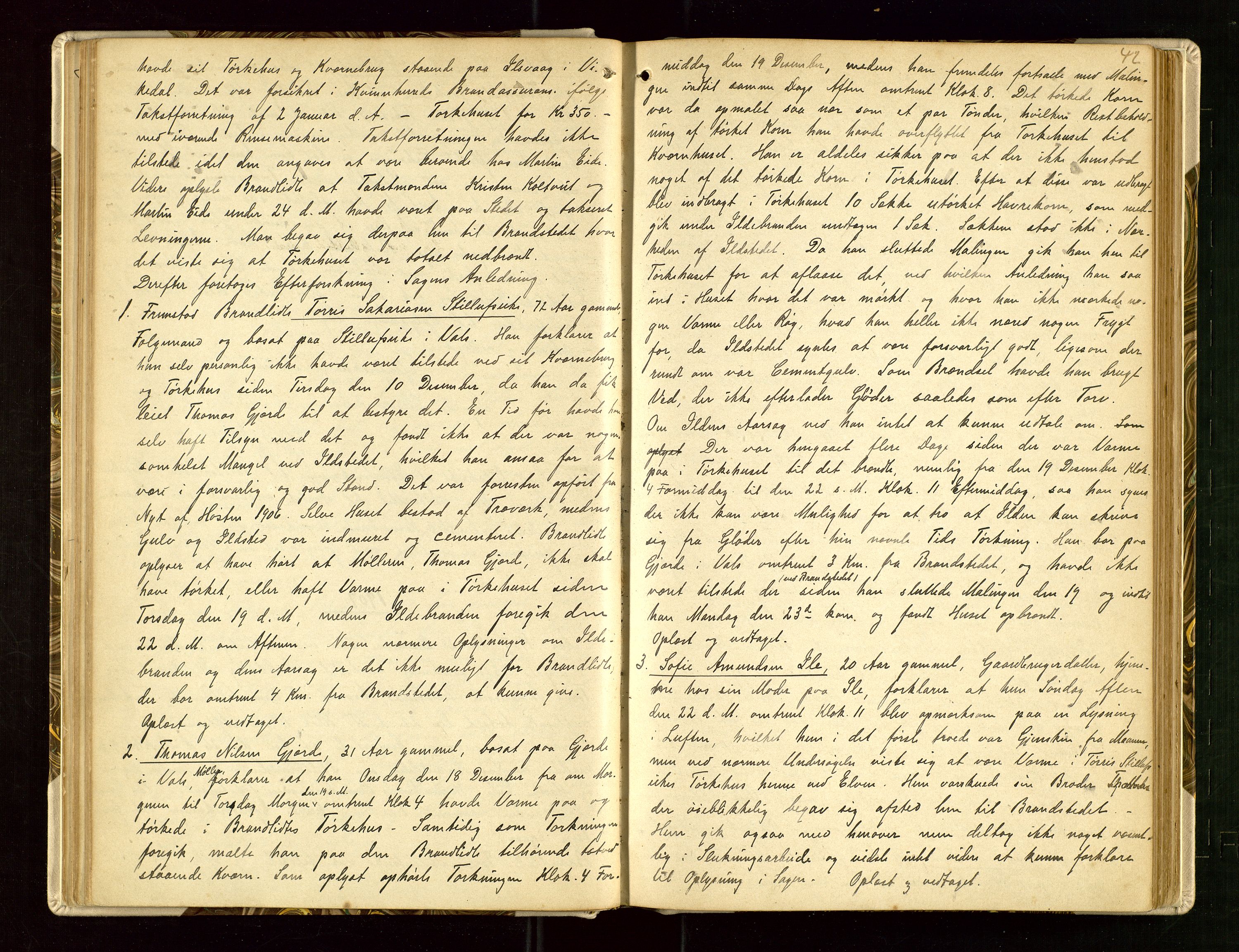 Skjold lensmannskontor, AV/SAST-A-100182/Goa/L0002: "Brandtaksasjons-Protokol for Skjolds Thinglag", 1890-1949, p. 41b-42a