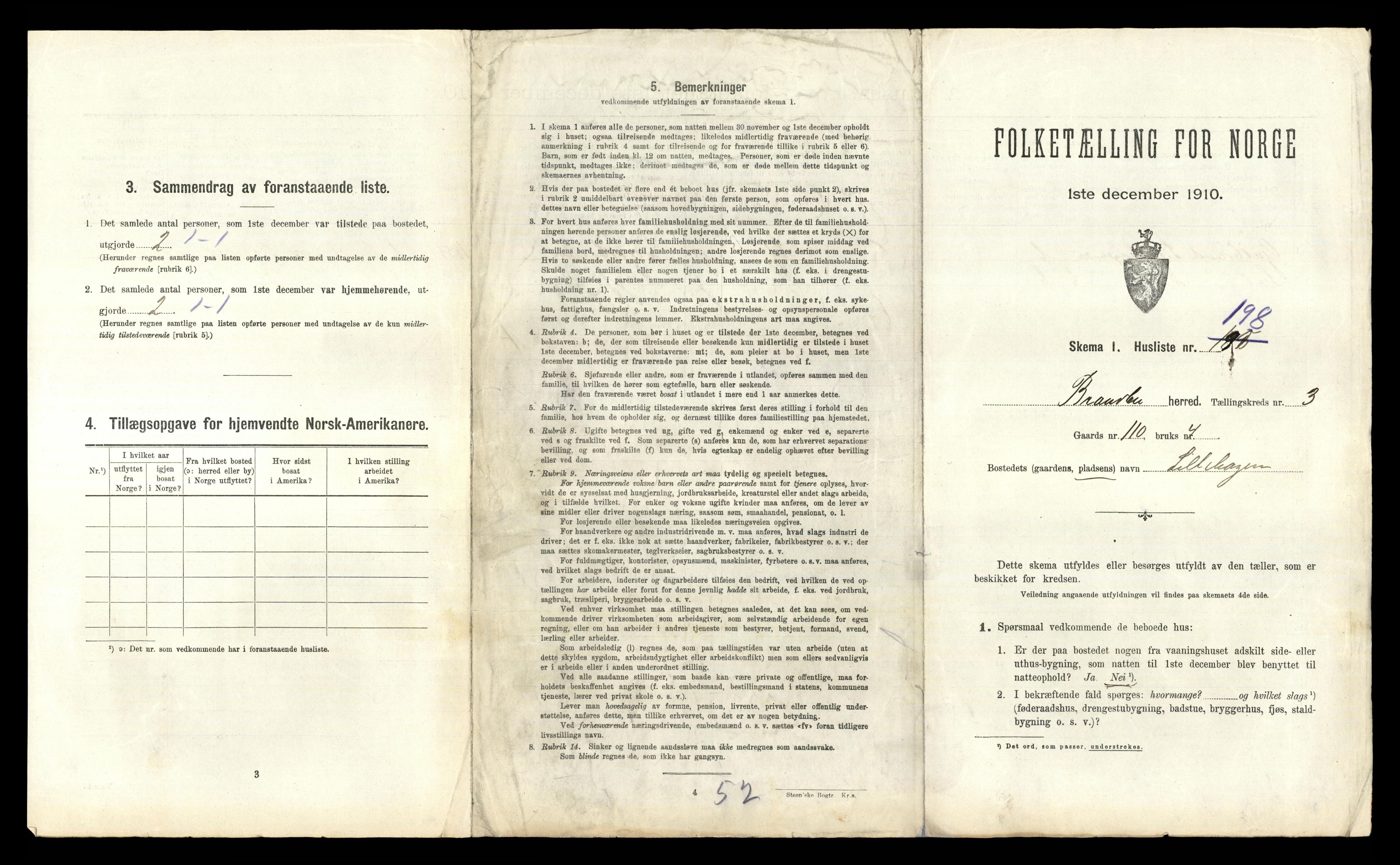 RA, 1910 census for Brandbu, 1910, p. 1386